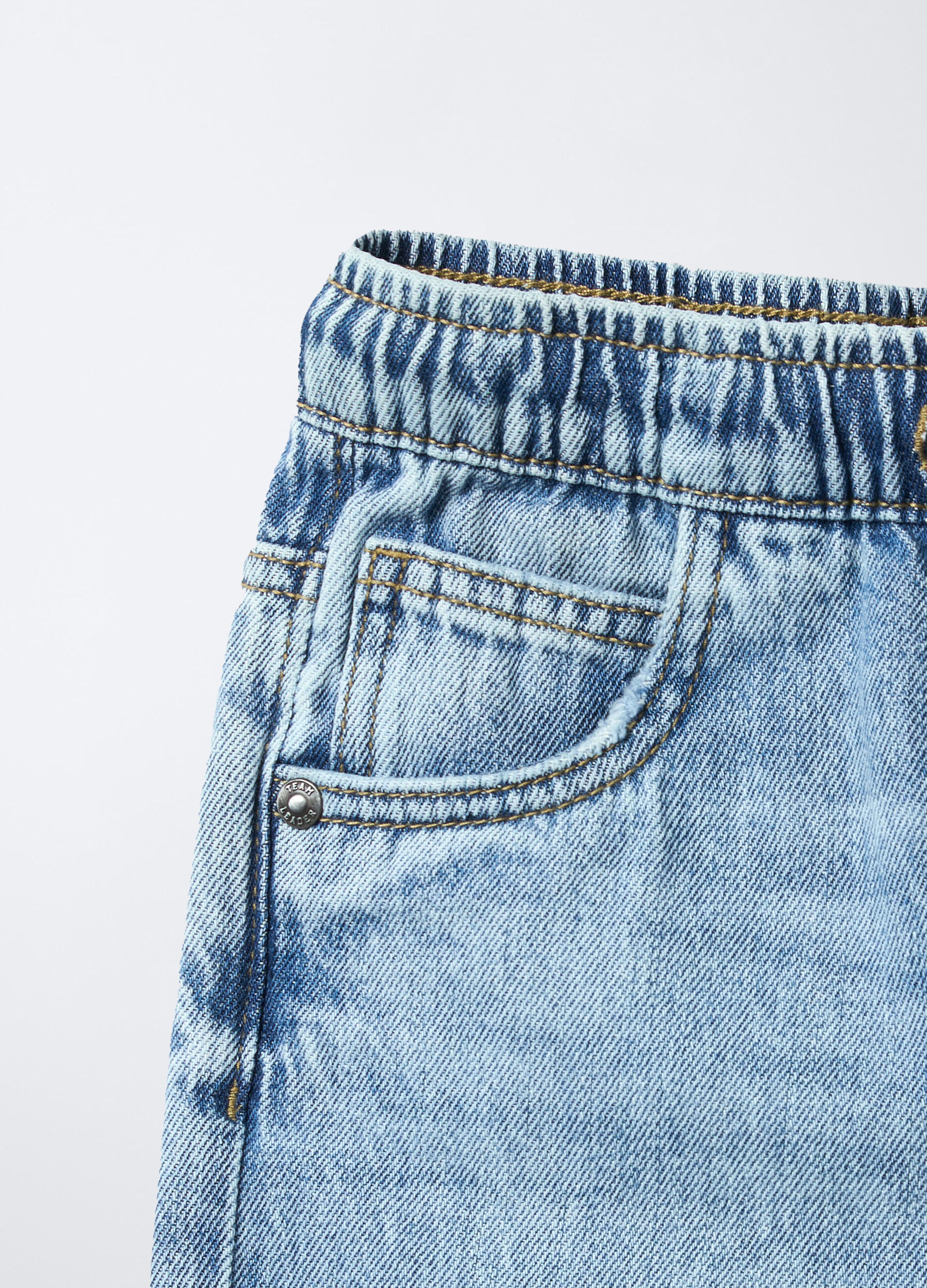 Jogger in denim misto cotone Straight Fit bambino_2