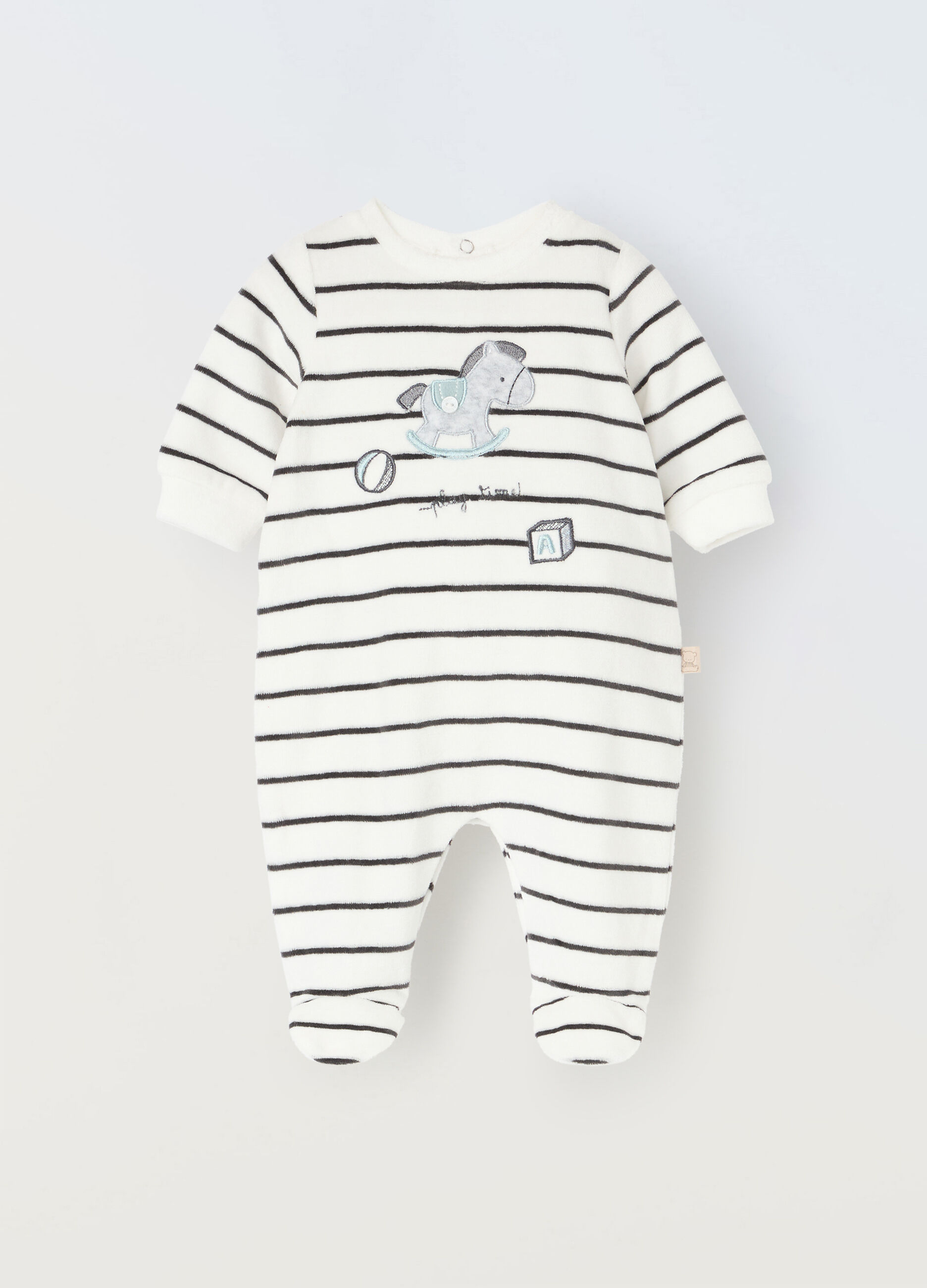 Tutina a righe velour neonato_0