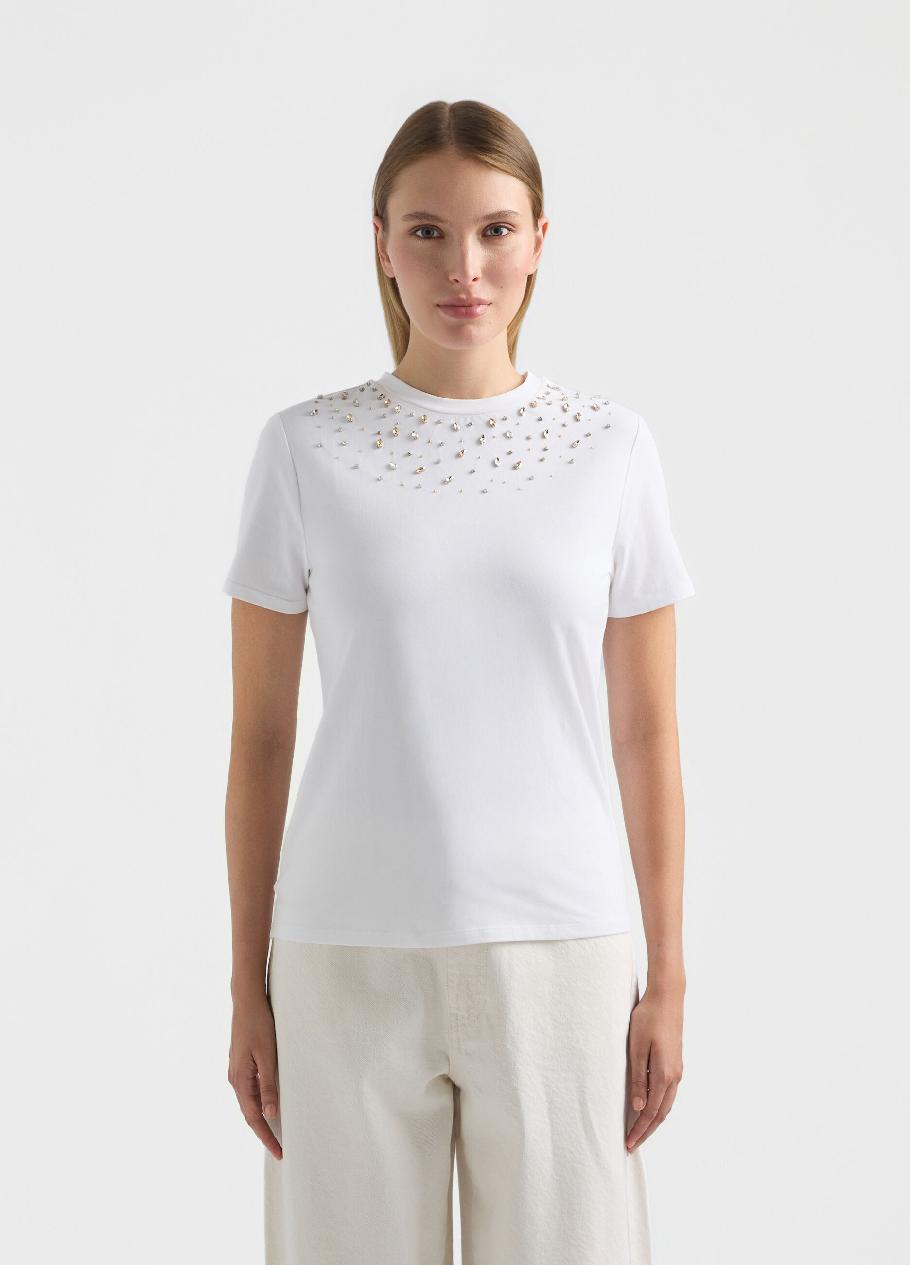 T-shirt girocollo stretch donna_1