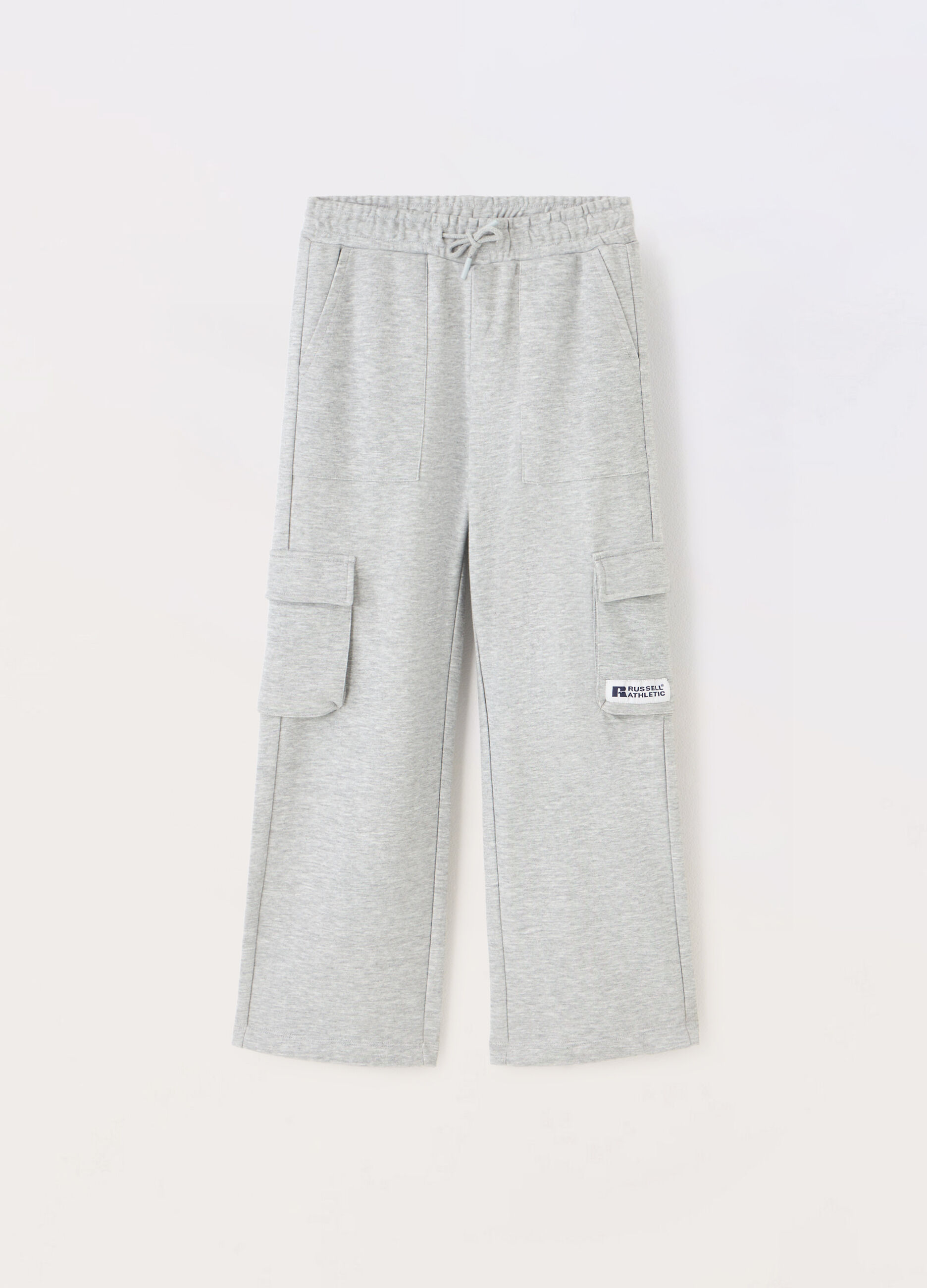 Pantaloni cargo in french terry di puro cotone ragazza_0