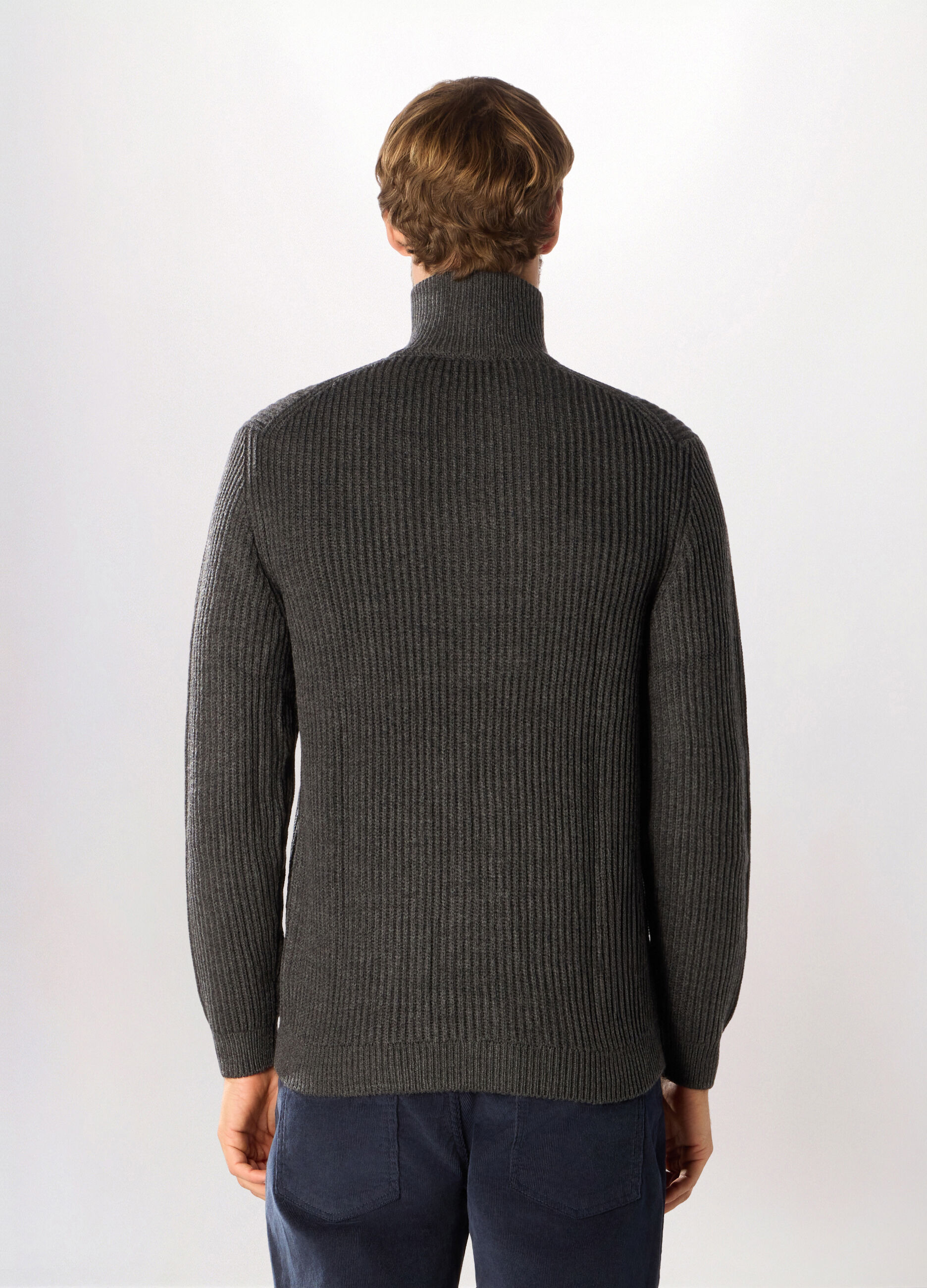 Cardigan a costa inglese con zip uomo_1