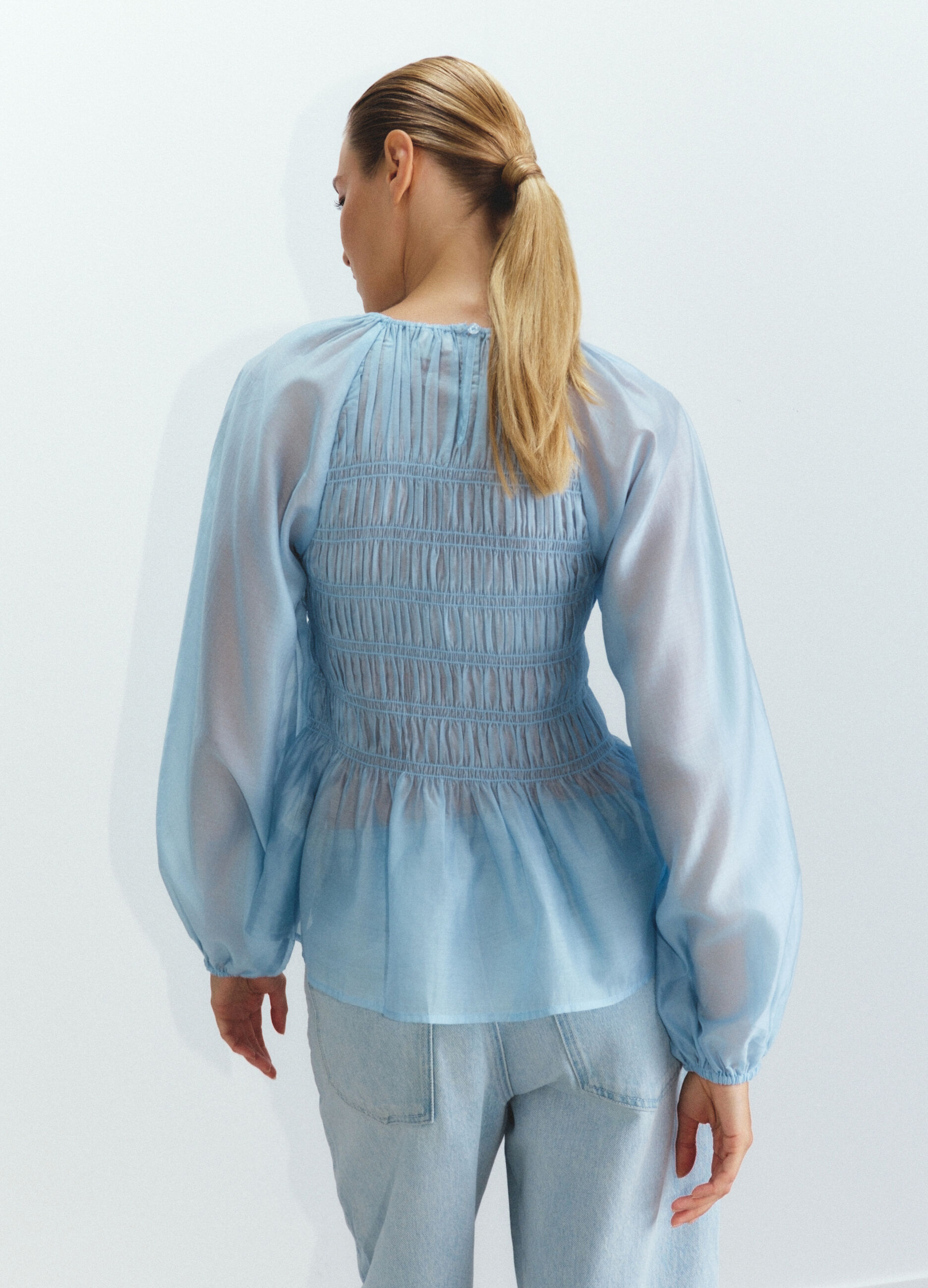 Blusa Fit Slim in mista Lyocell donna_2