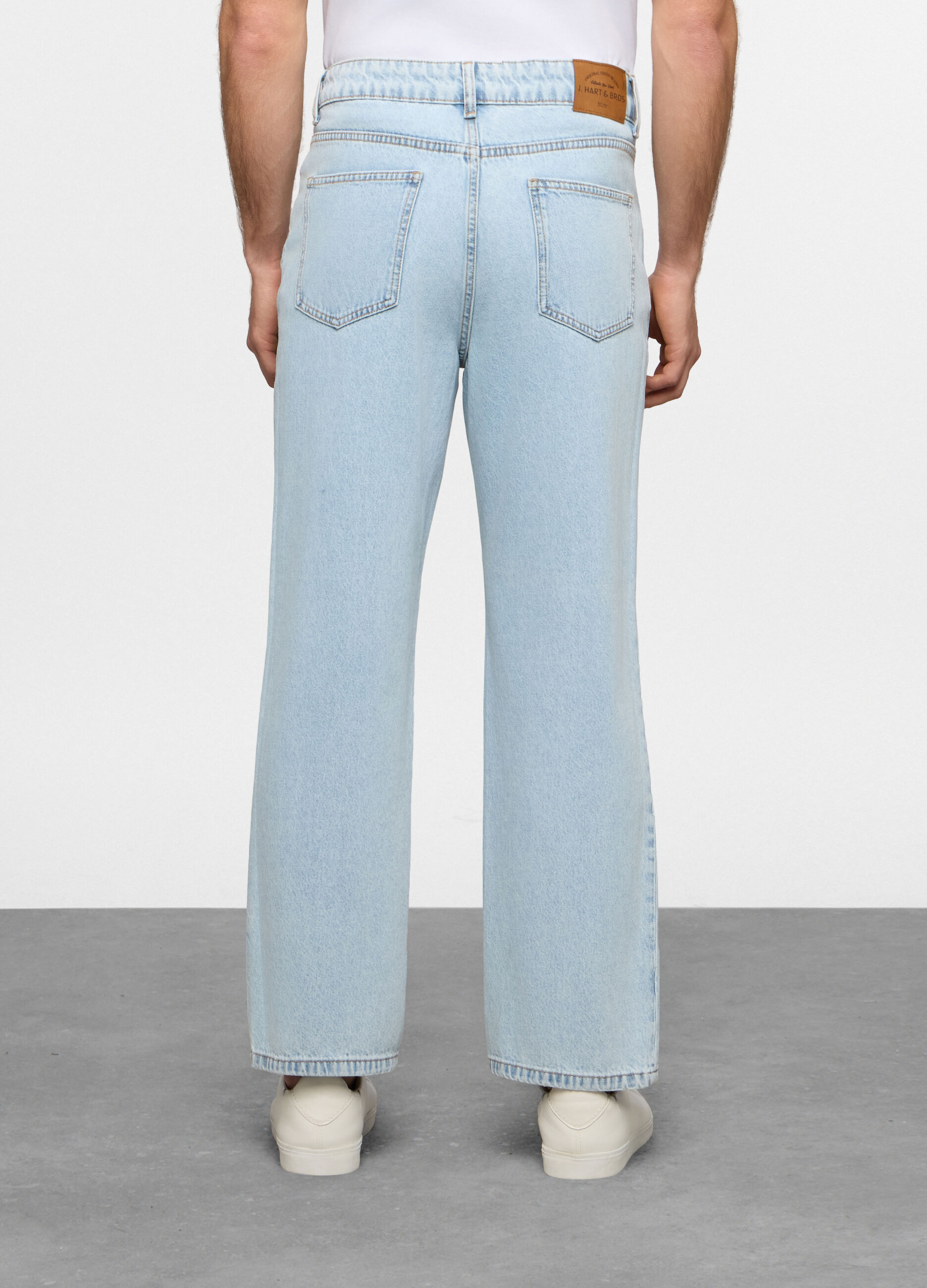 Jeans loose fit in denim di cotone uomo_2