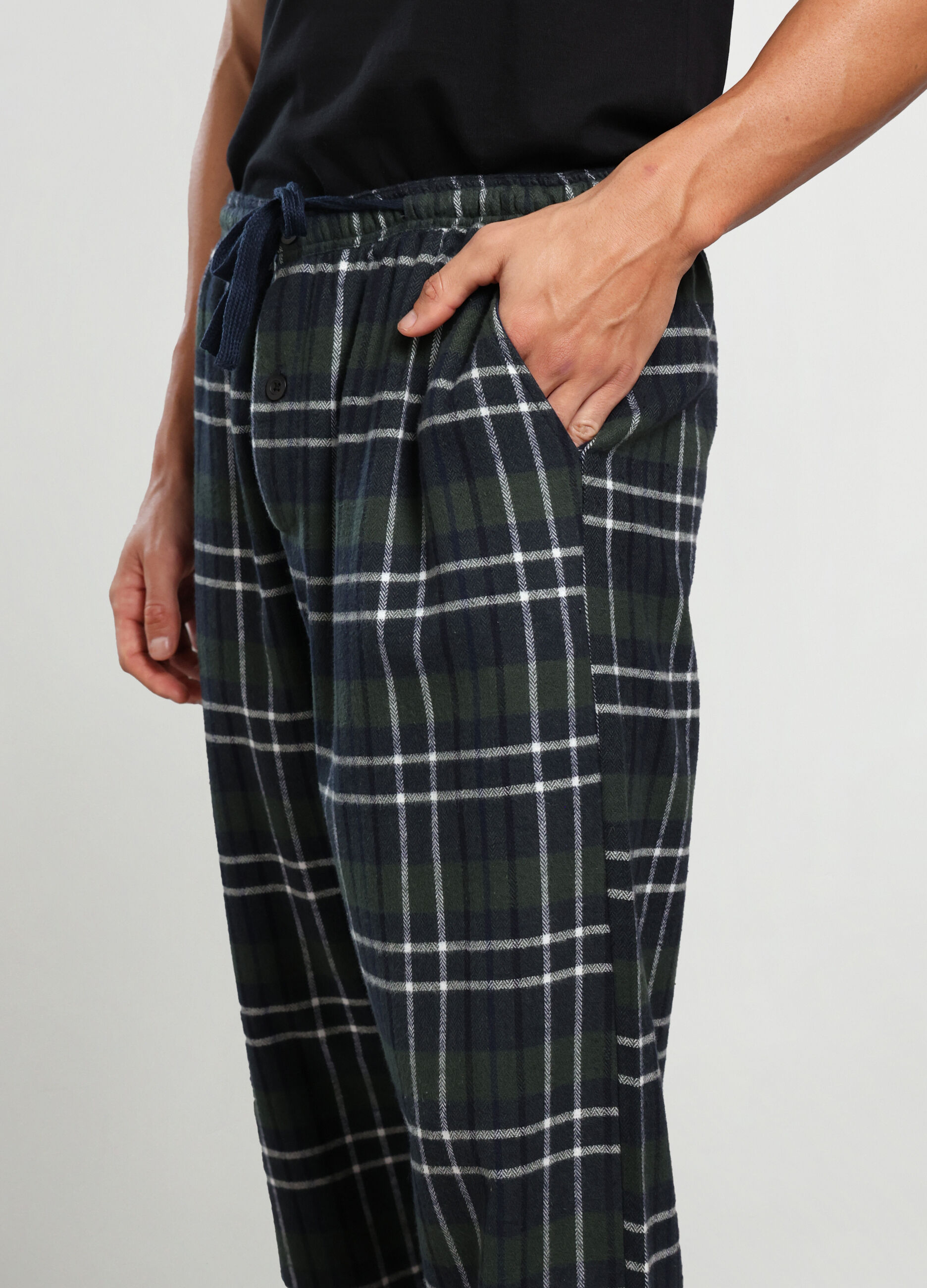 Pantaloni pigiama lunghi in flanella a quadri_2