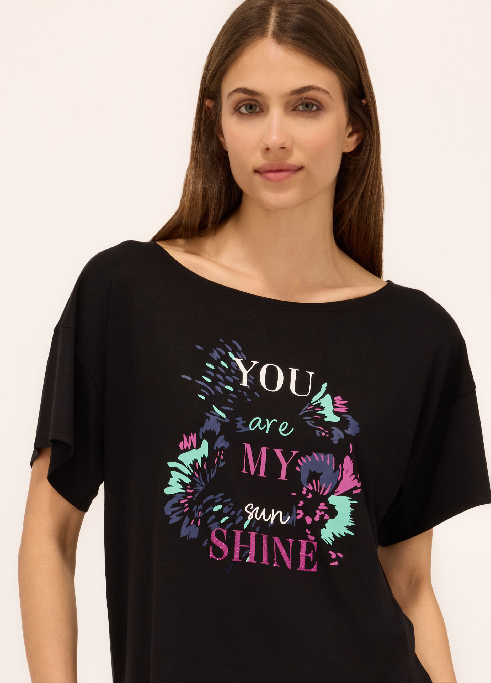 T-shirt in jersey di misto viscosa cotone donna_2