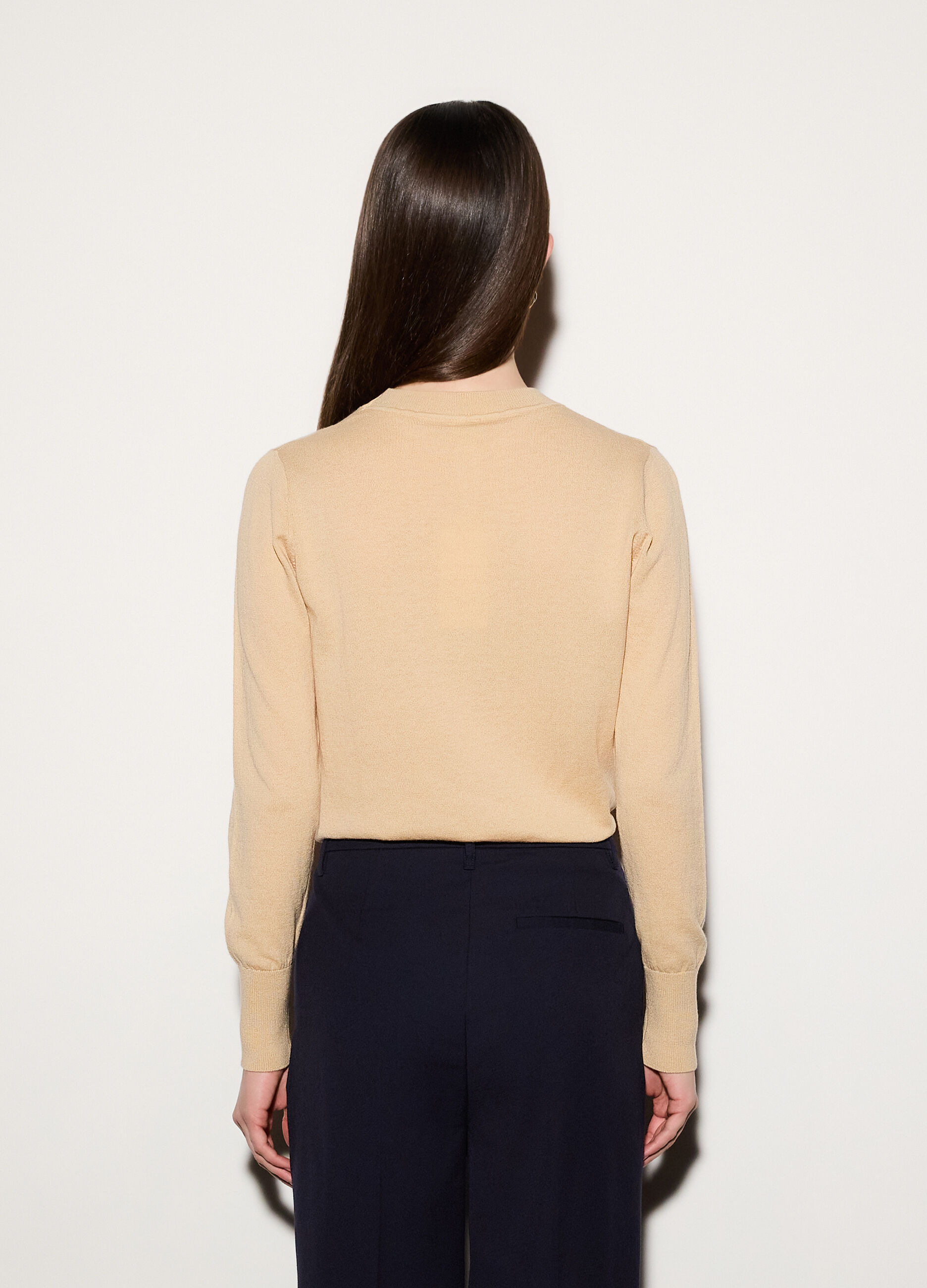 Maglia girocollo rasata donna_2