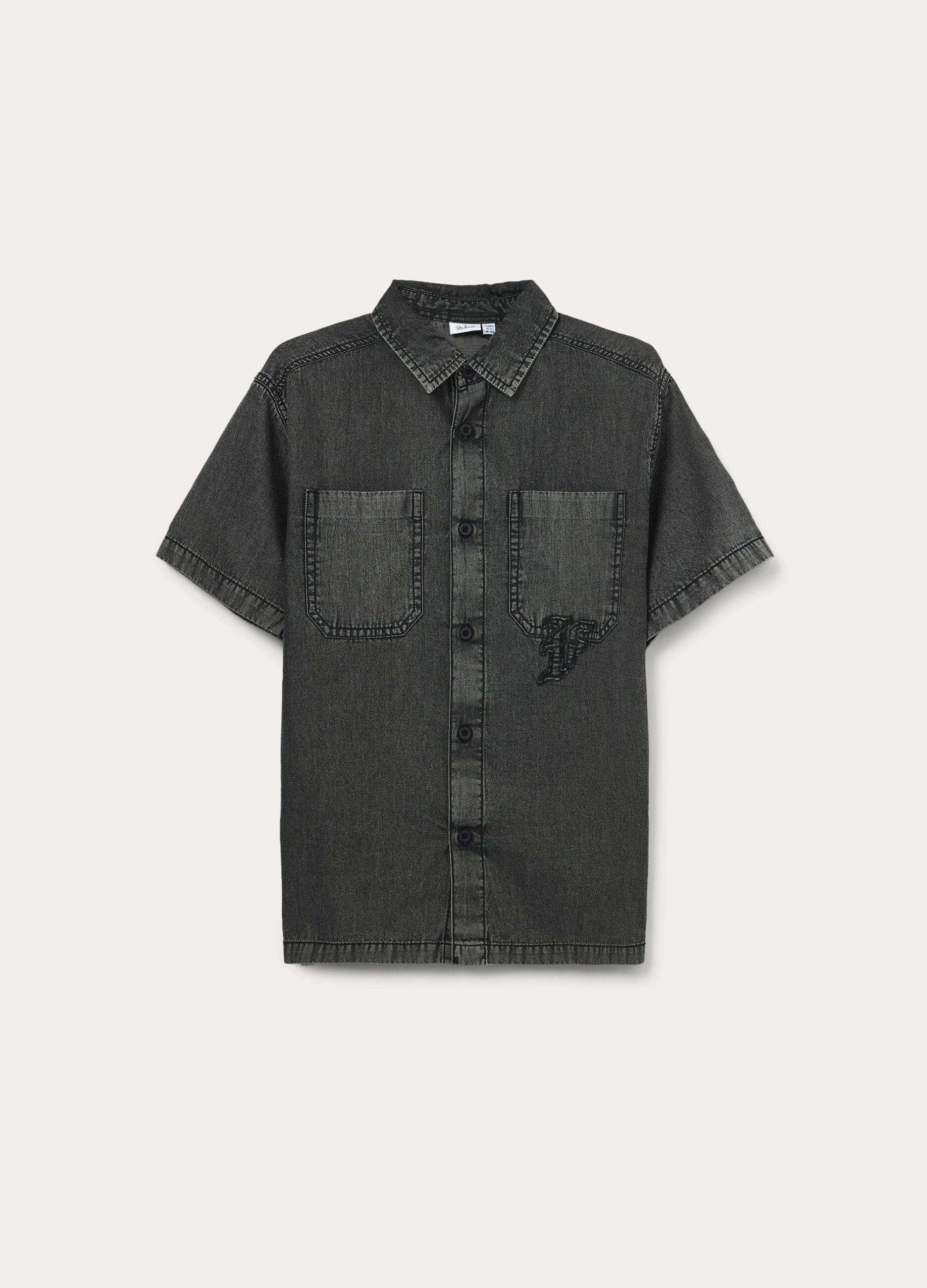 Camicia in chambray di puro cotone ragazzo_0
