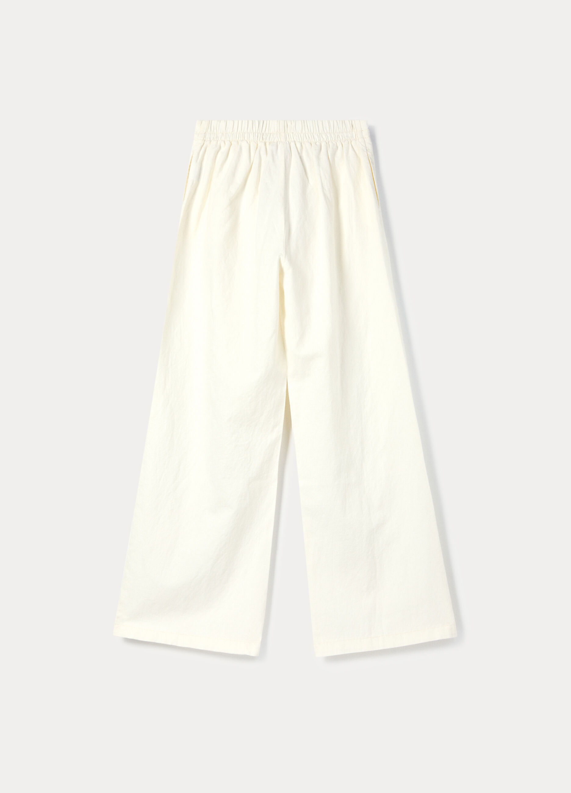 Pantaloni wide leg misto lino ragazza_1