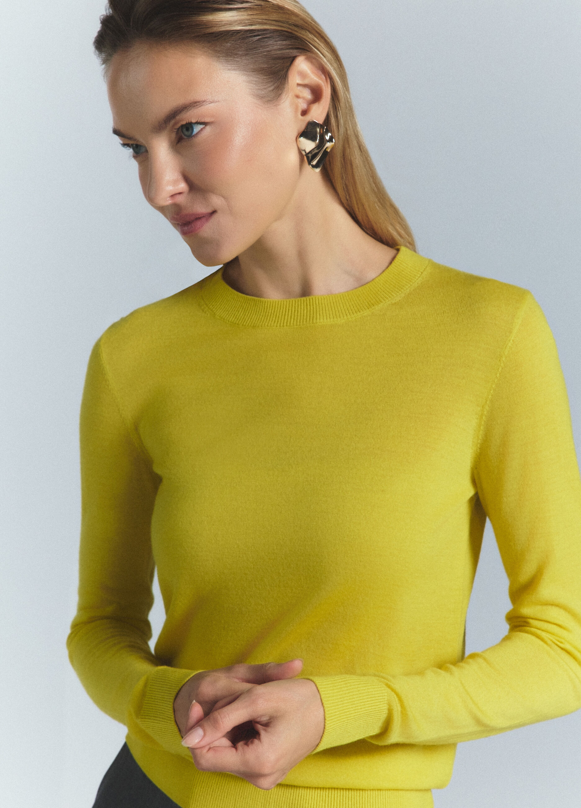 Maglia girocollo rasata donna_4