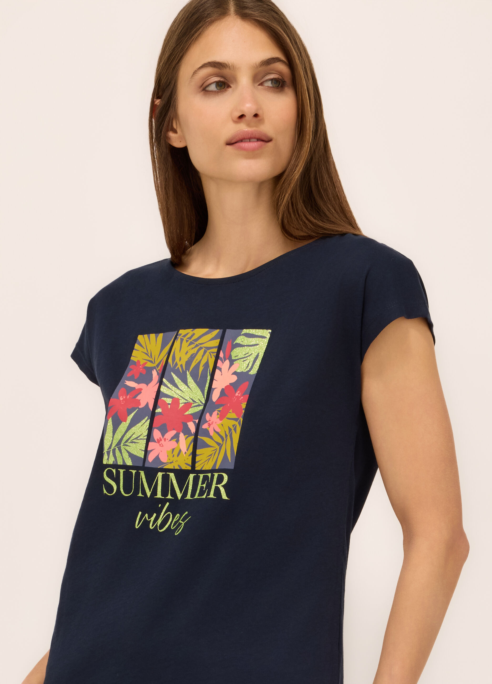 T-shirt in jersey di puro cotone donna_2