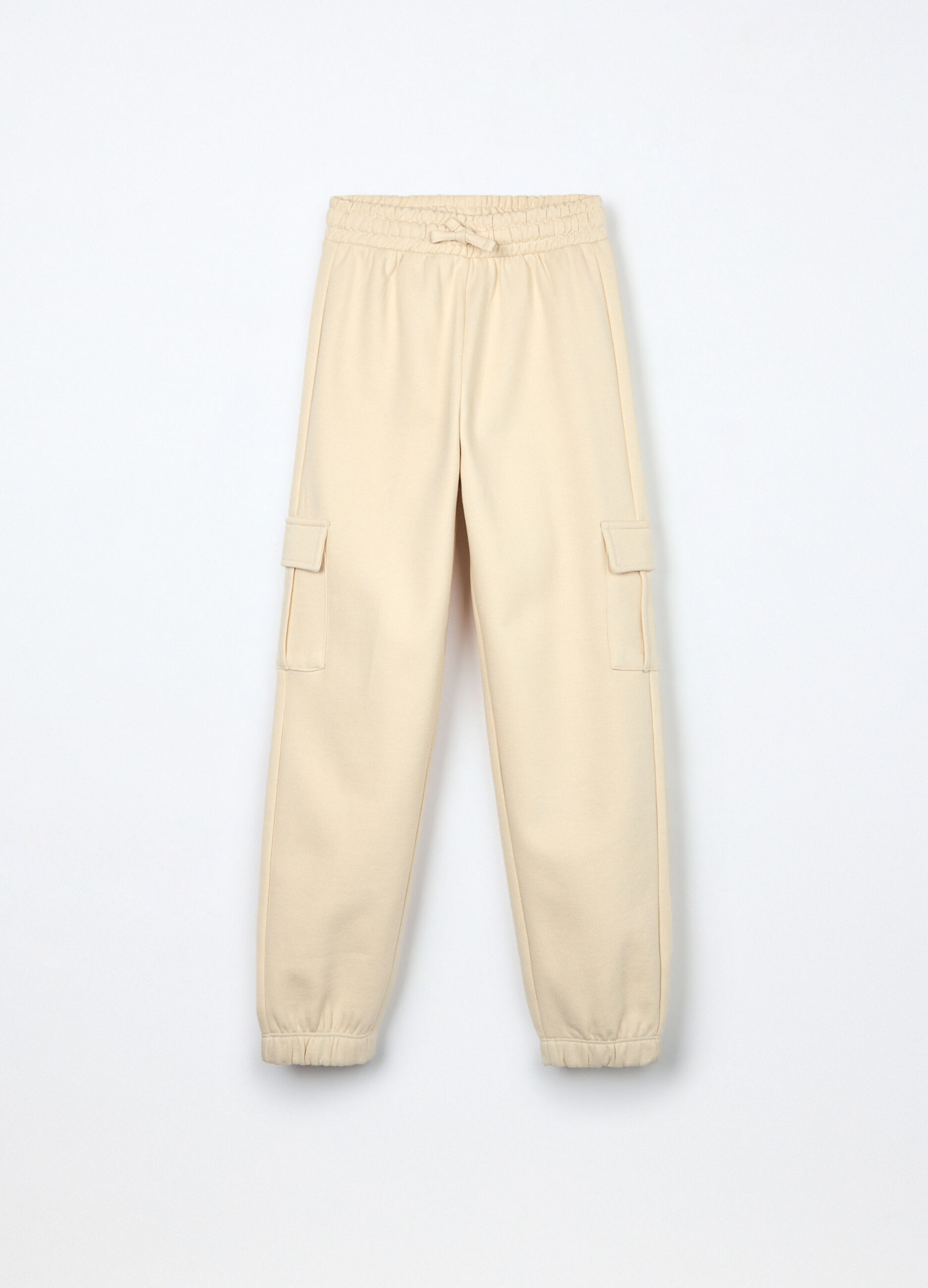 Jogger cargo in misto cotone fleece ragazza_0