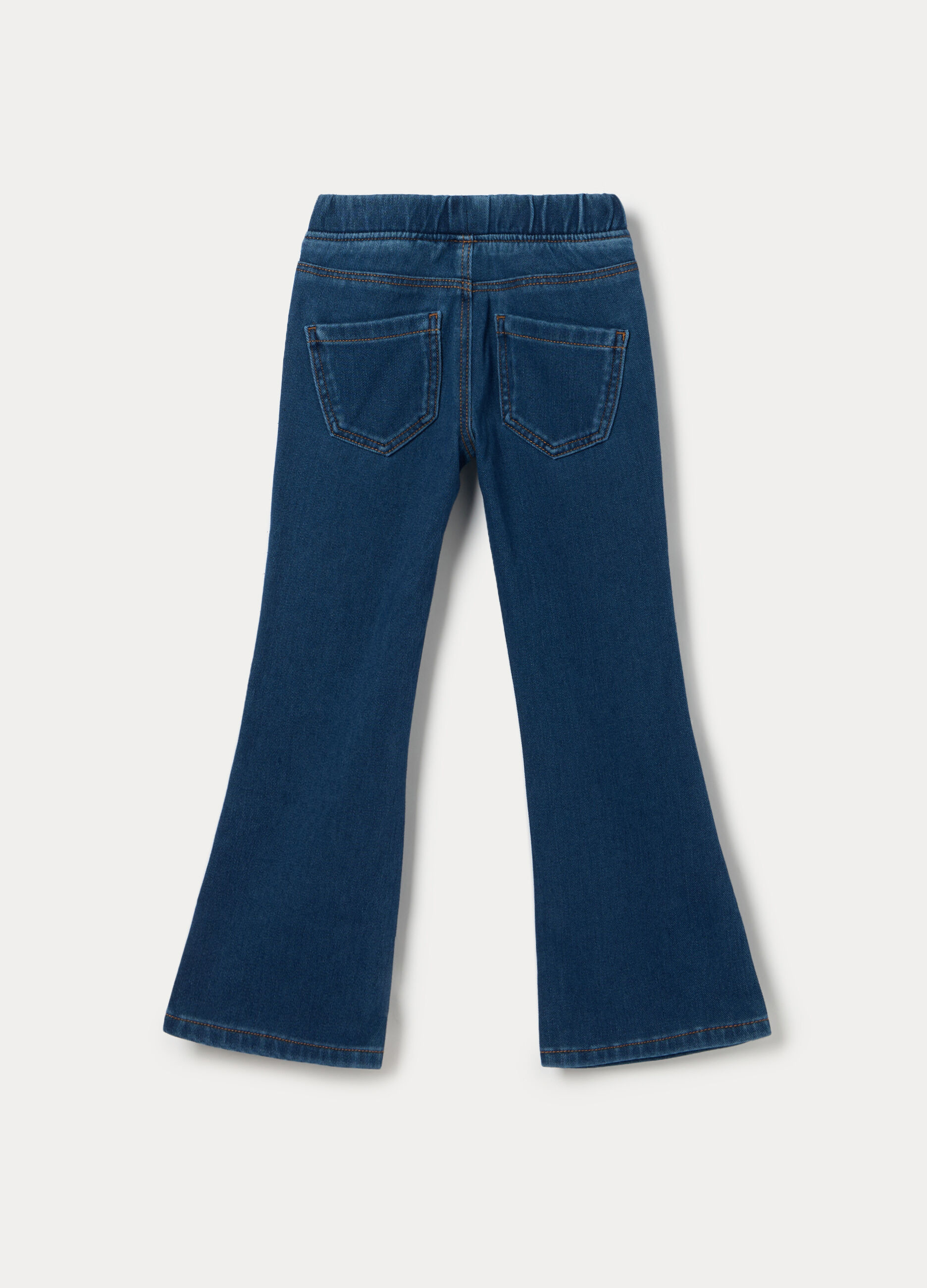 Jeggings flare fit in french terry denim bambina_1