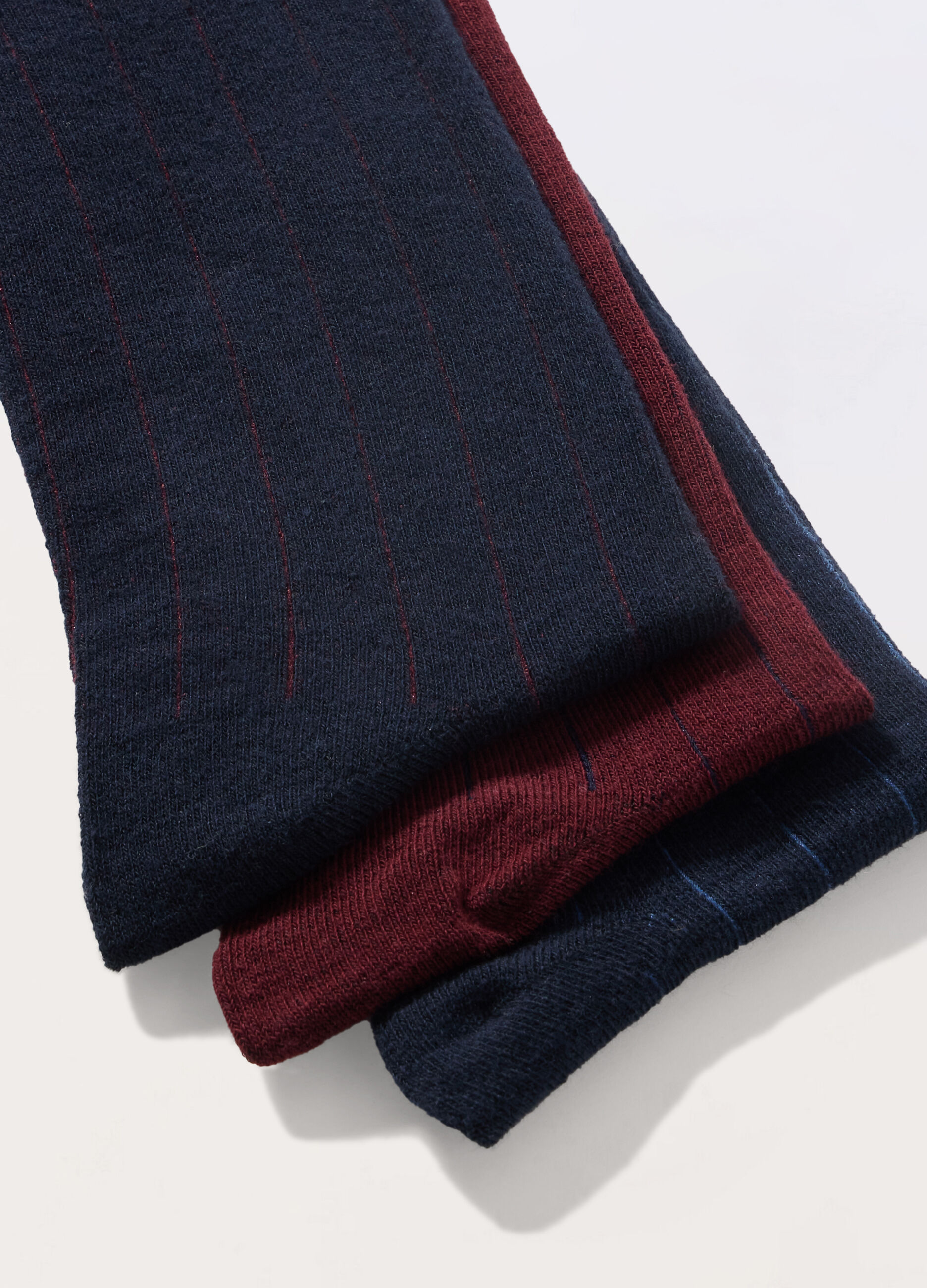 Calze lunghe in cotone stretch a coste uomo_1