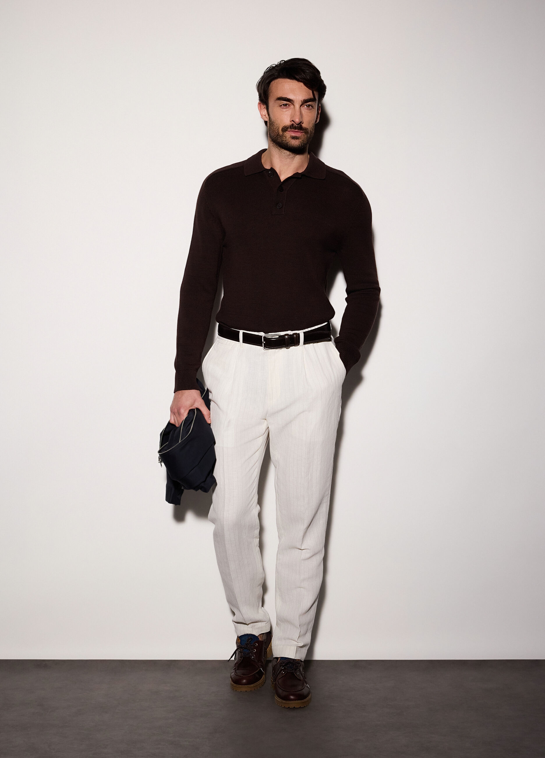 Polo a maniche lunghe in cotone uomo_0