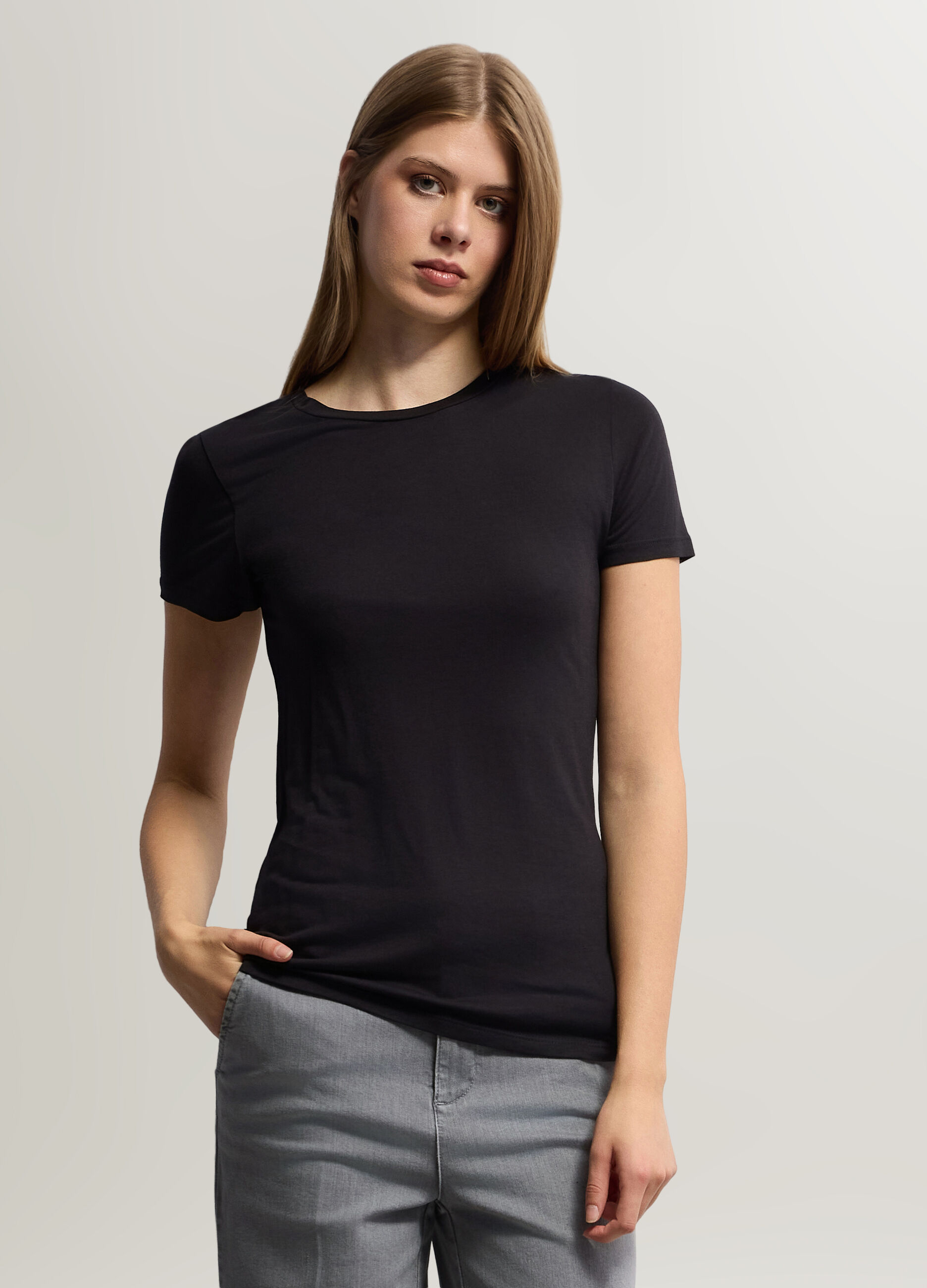 T-shirt girocollo donna_0