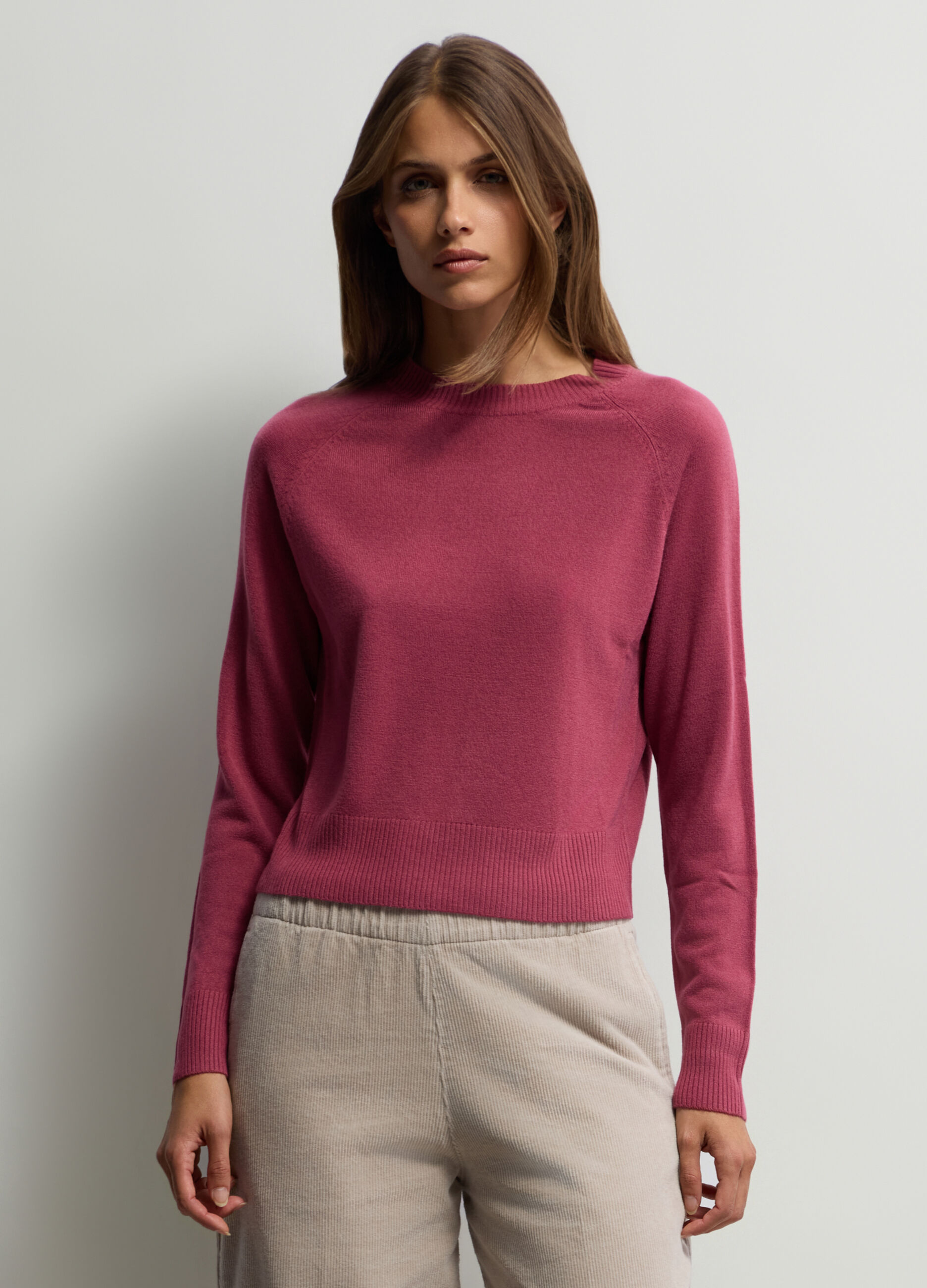 Pullover girocollo rasato donna_0