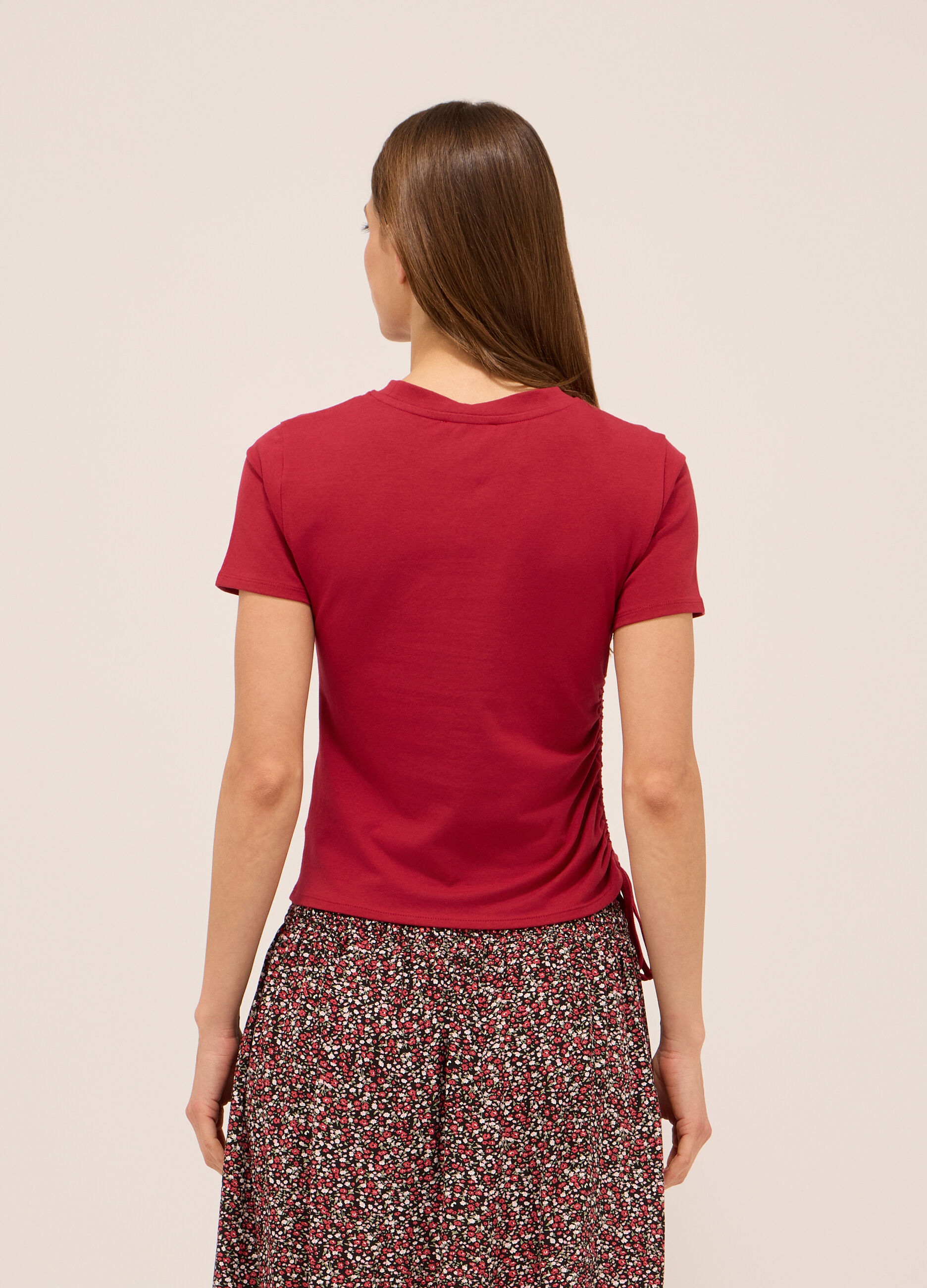 T-shirt in jersey di cotone stretch donna_1