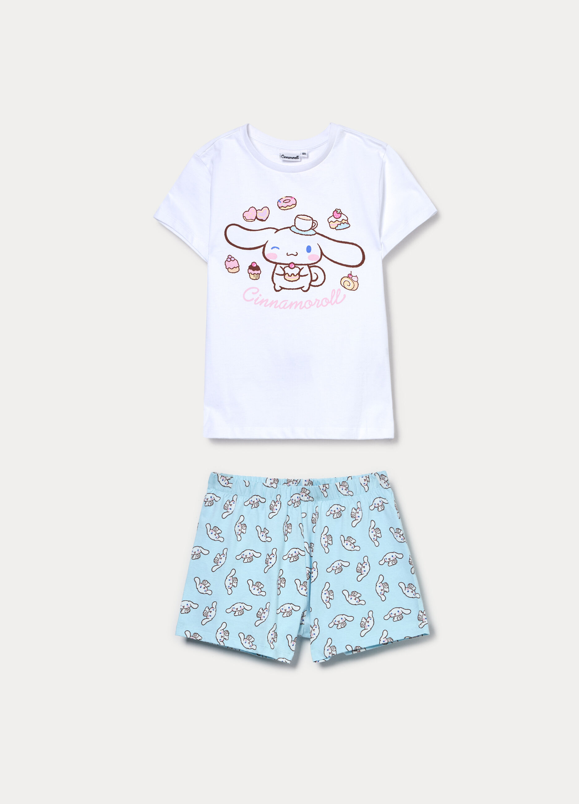 Set pigiama corto Cinnamoroll in jersey di puro cotone ragazza_0
