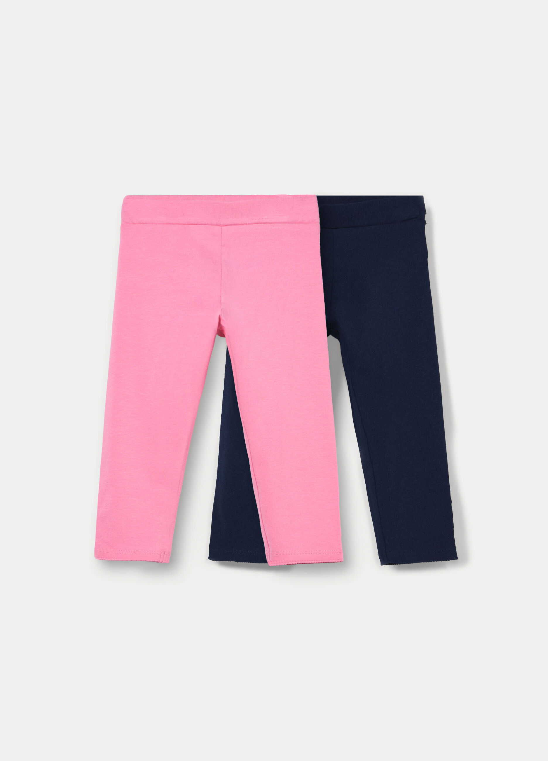Pack 2 leggings fit slim in jersey di cotone stretch bambina_1