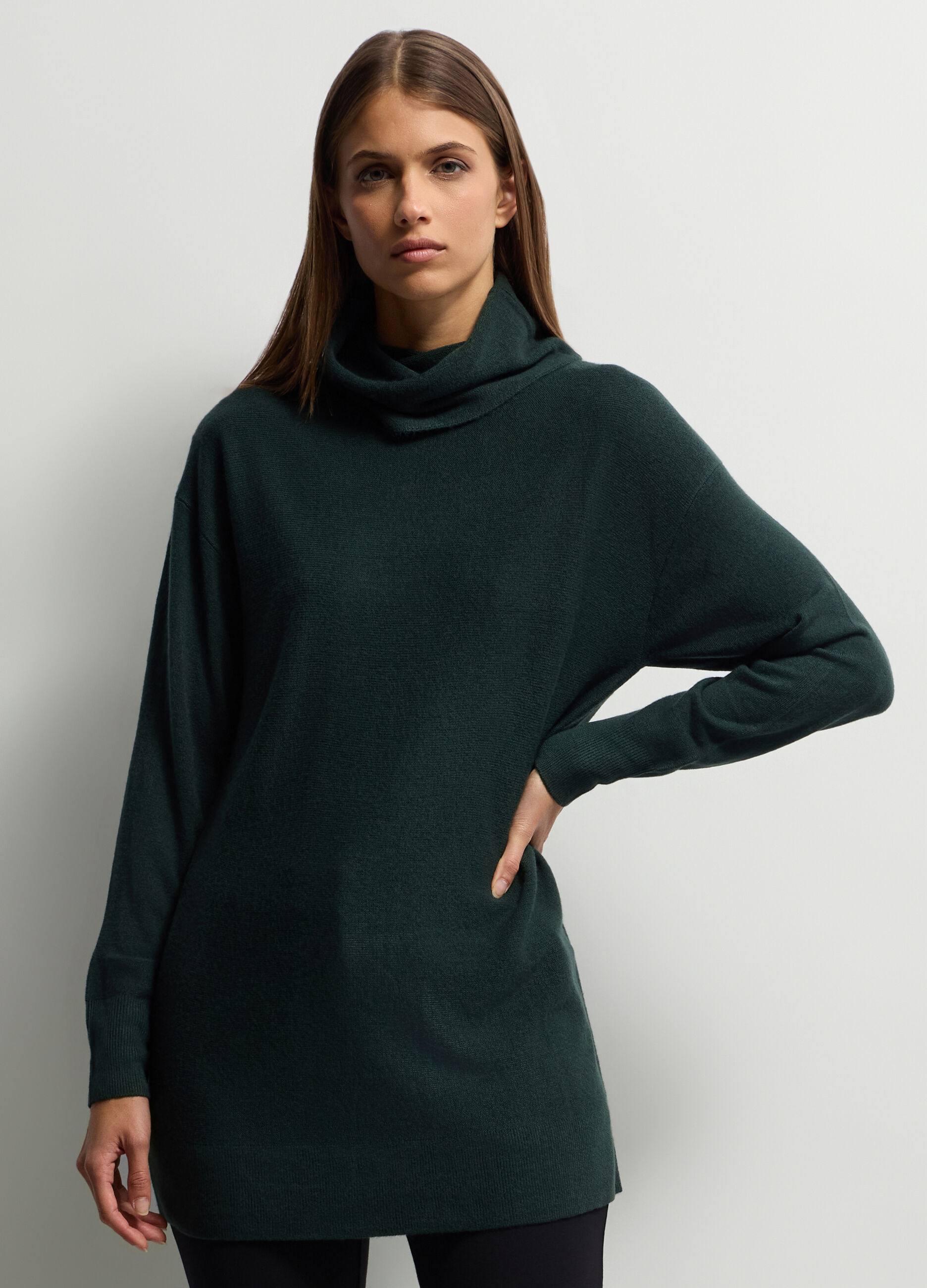 Maglione Fit Over a collo alto rasato donna _0