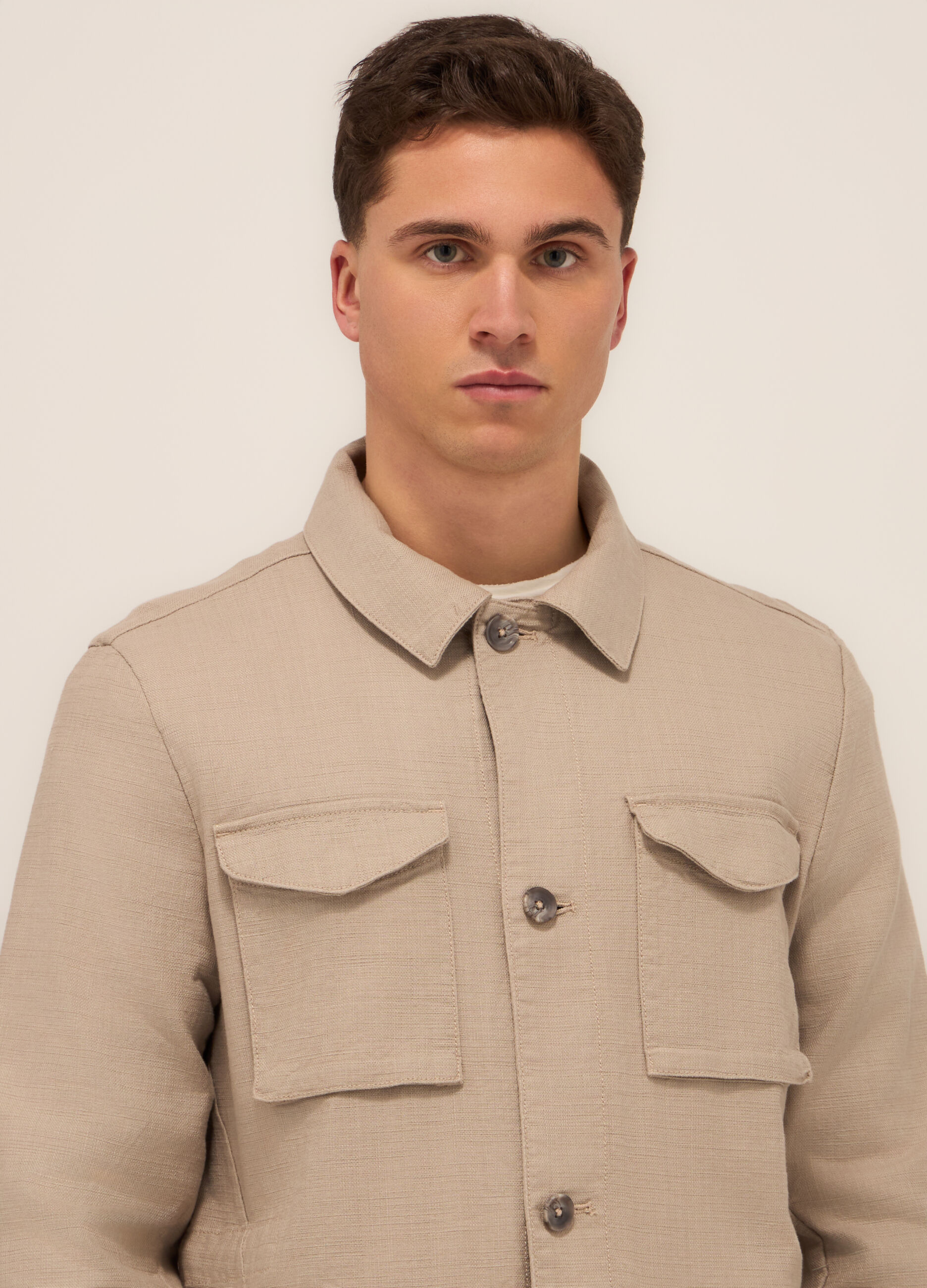 Field jacket in tela di cotone uomo