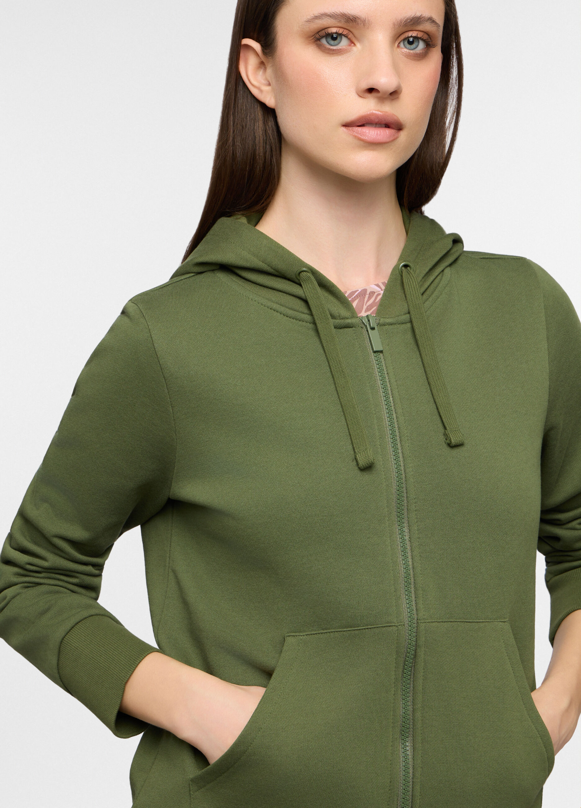 Felpa con cappuccio in french terry donna_2