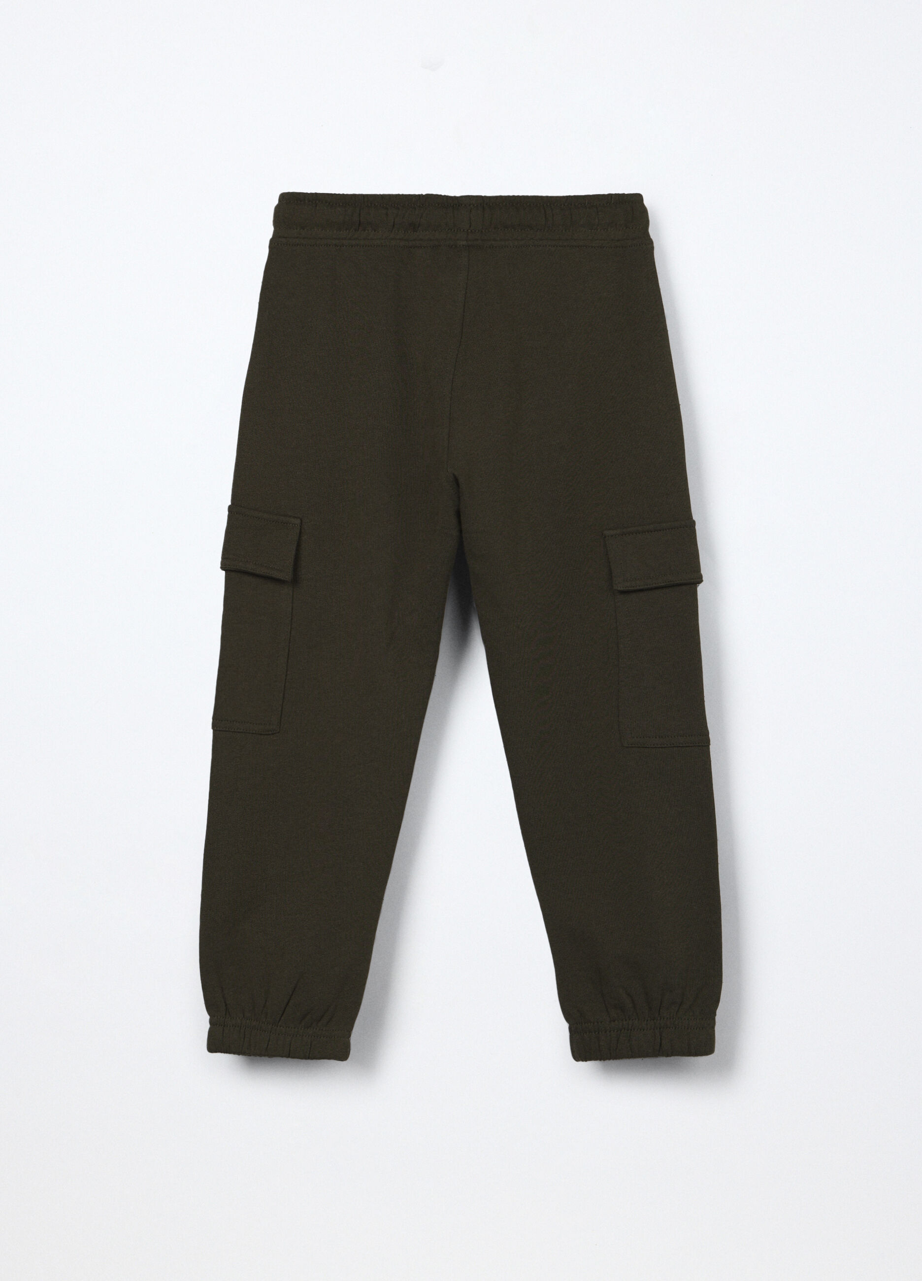 Jogger cargo in puro cotone fleece bambino_1
