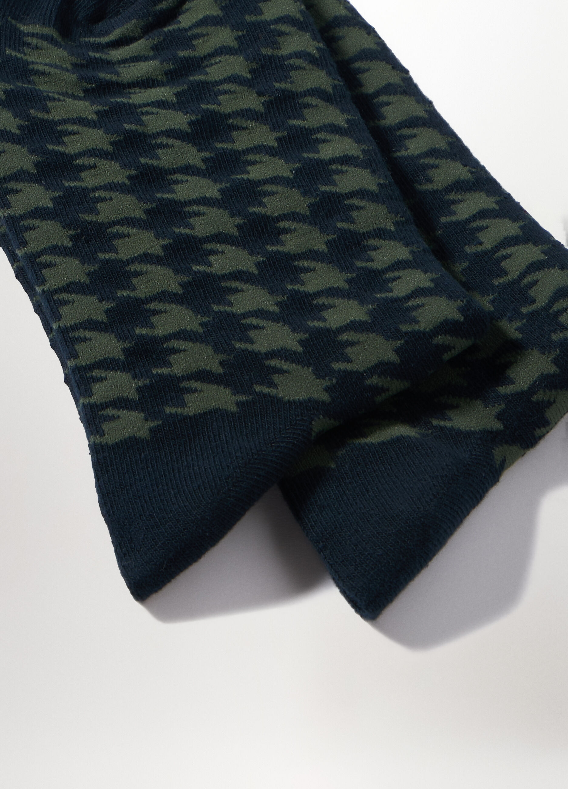 Calze corte pied-de-poule in misto cotone uomo_1