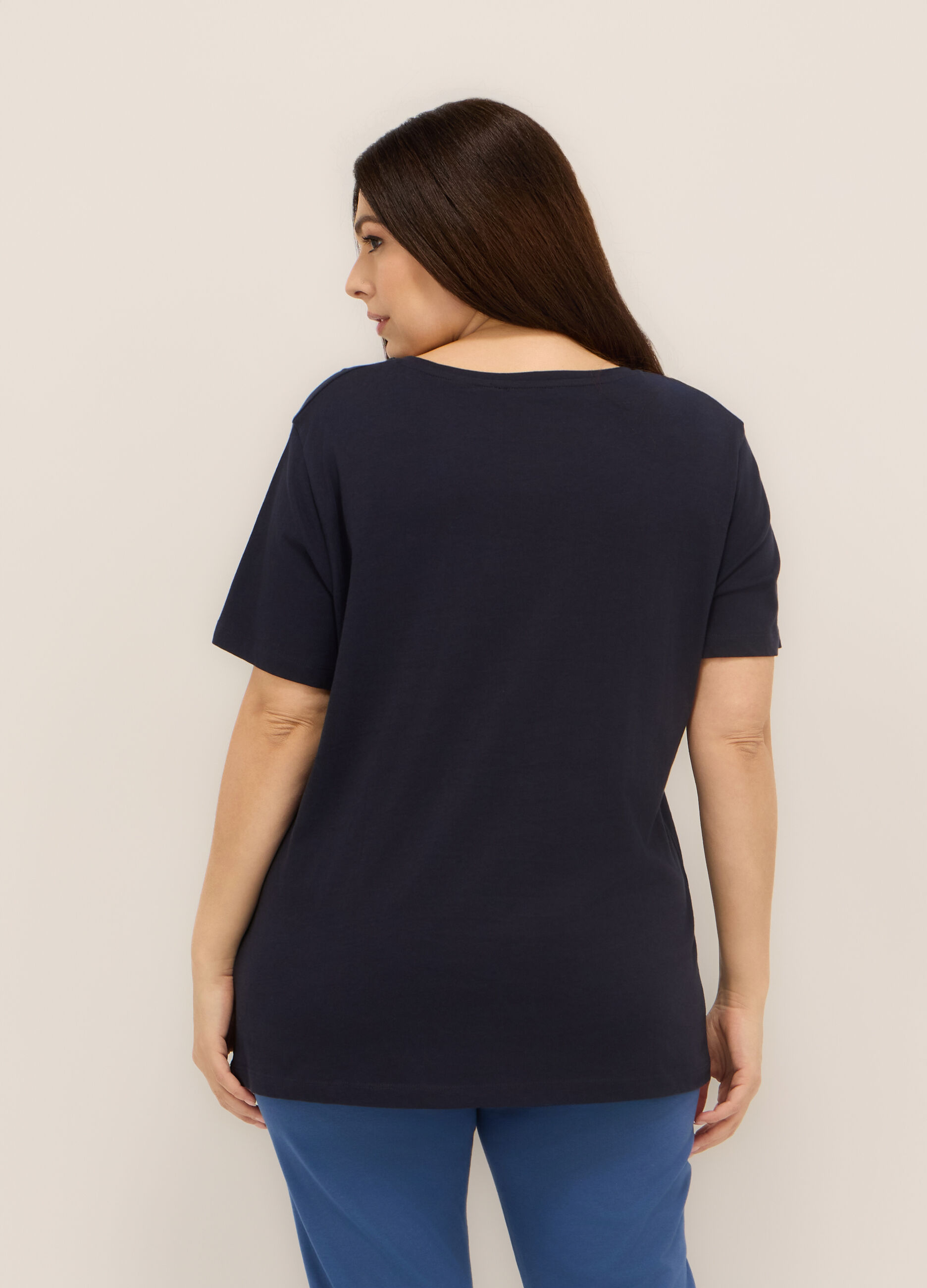 T-shirt in jersey di puro cotone donna curvy_1