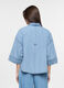 Camicia fit over con collo alla francese in denim di puro cotone donna_1