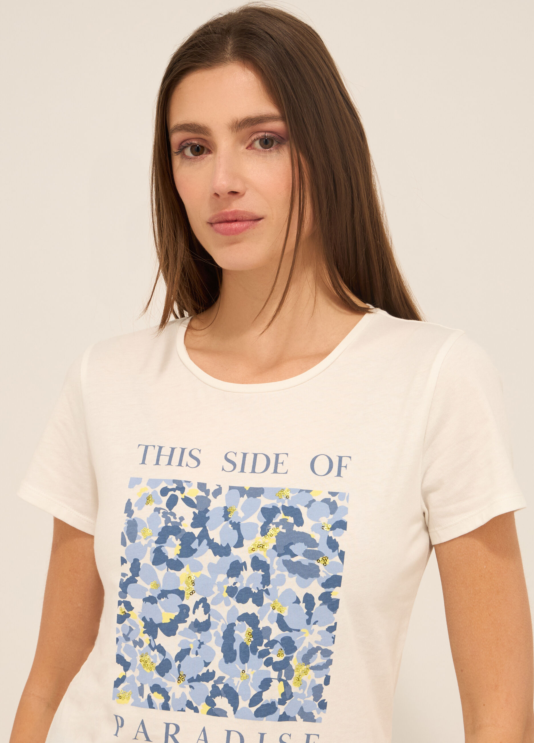 T-shirt in jersey di puro cotone donna_2