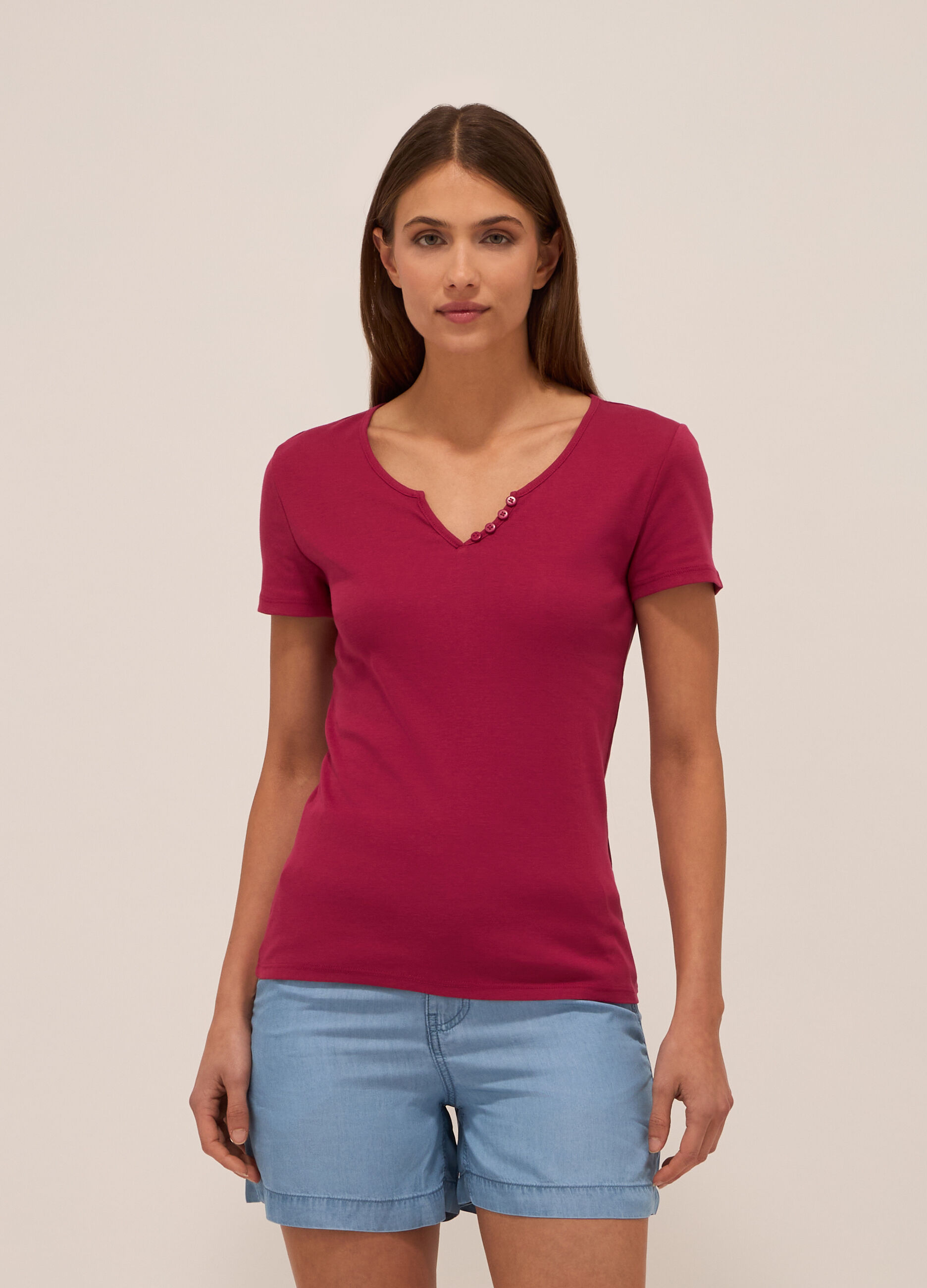 T-shirt in puro cotone donna_0