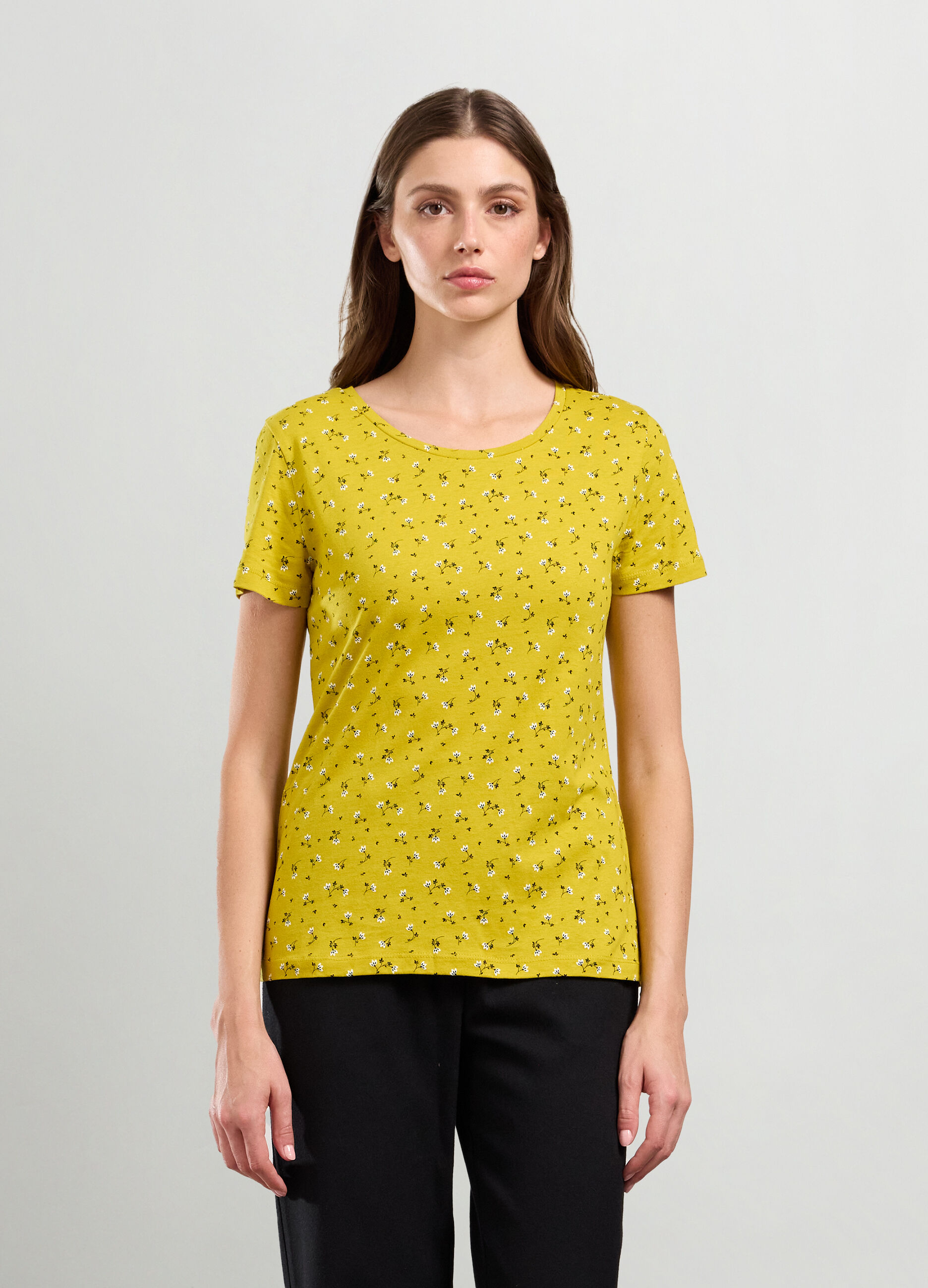 T-shirt in jersey di puro cotone riciclato donna_0