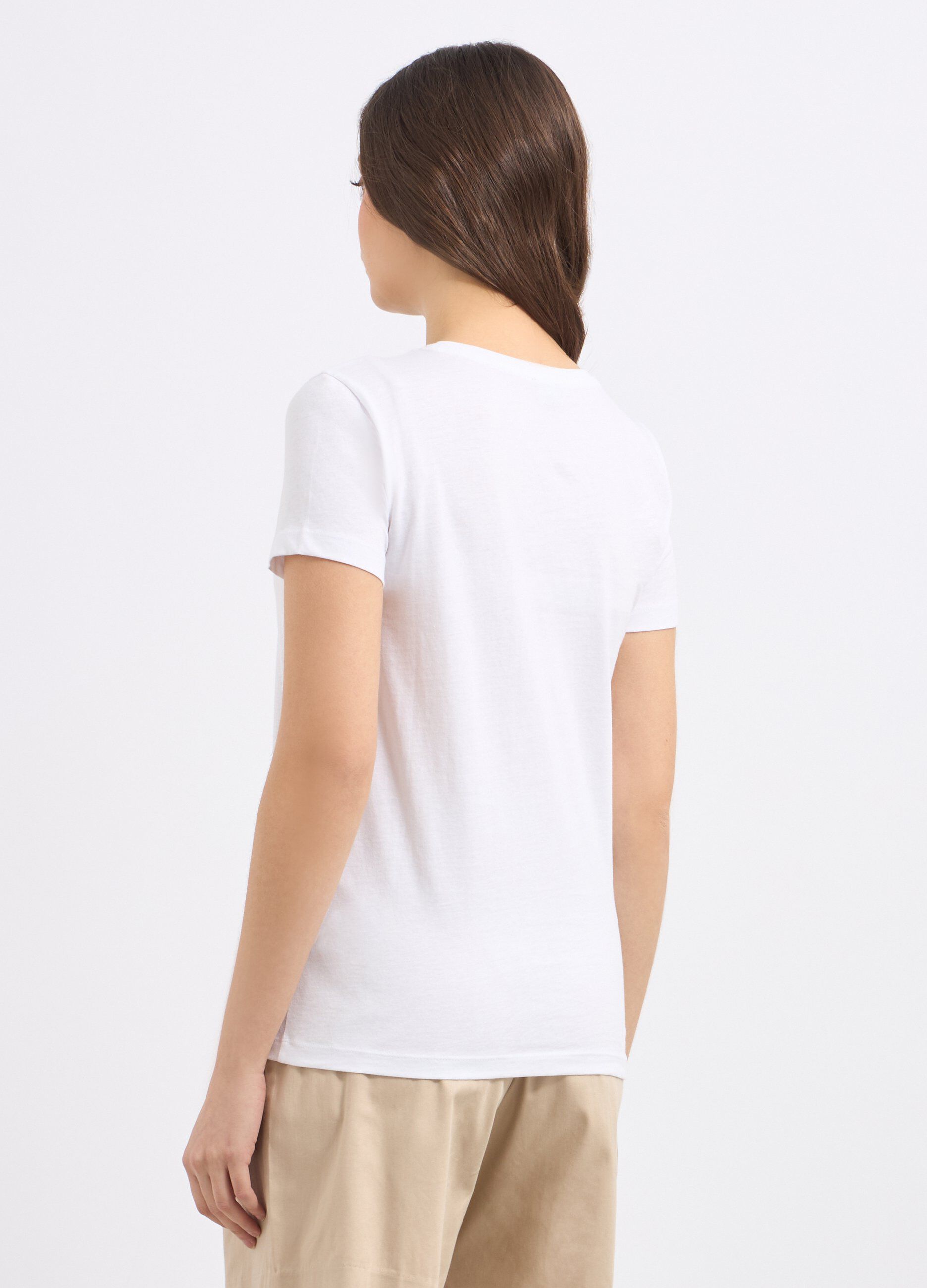T-shirt in puro cotone con applicazioni donna_1