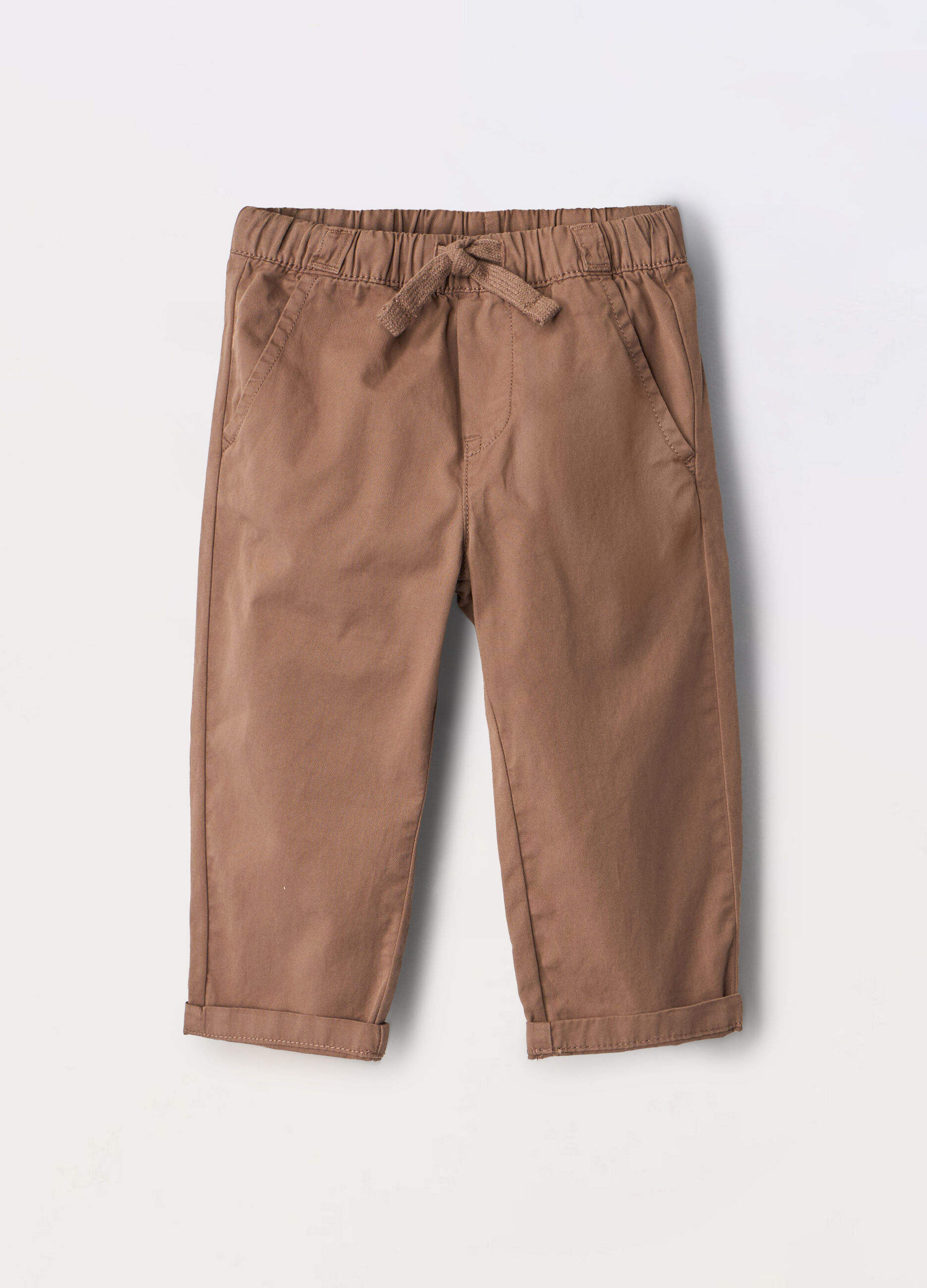 Pantaloni in twill di puro cotone neonato_0