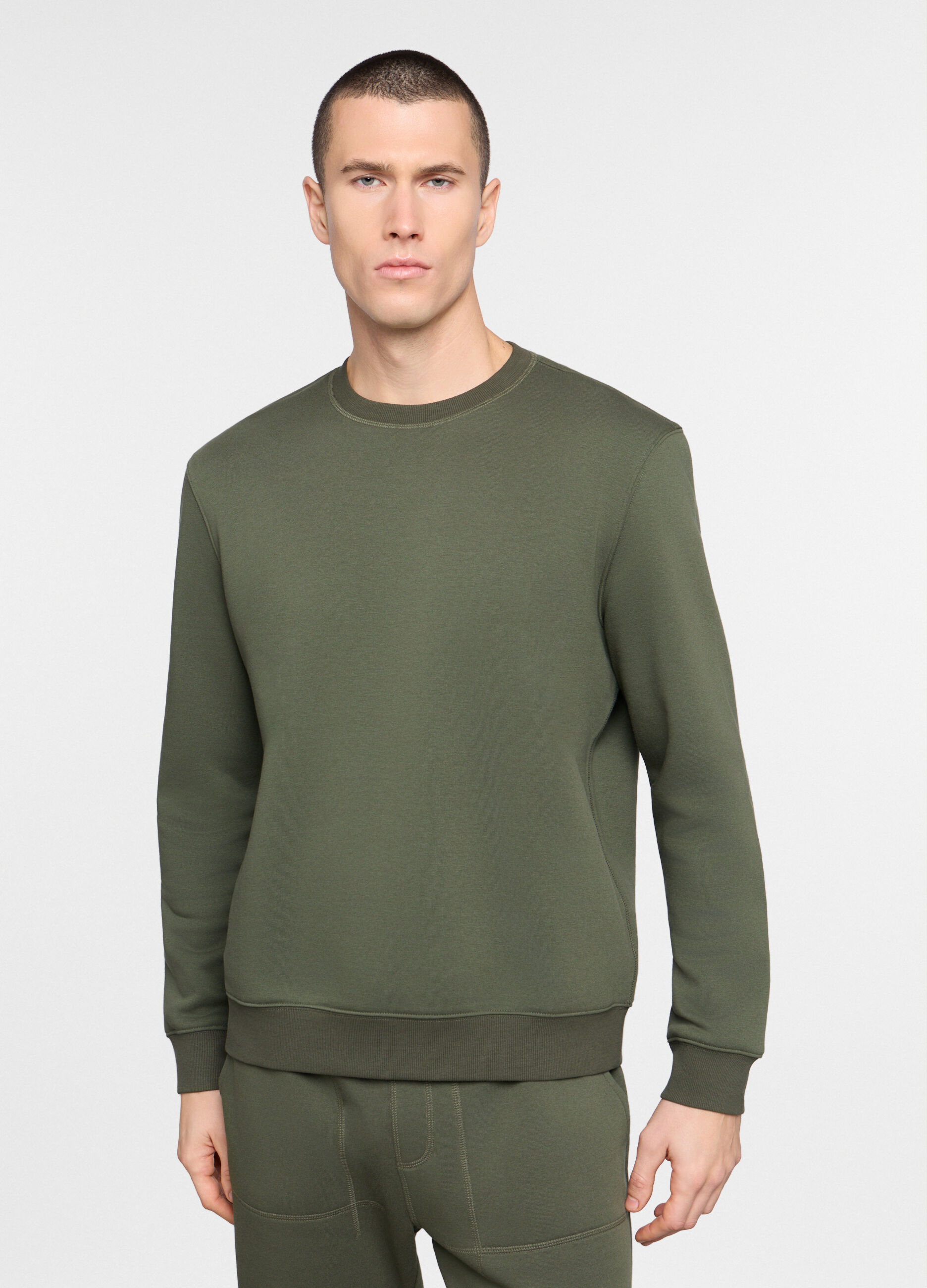 Felpa girocollo in misto cotone uomo_0