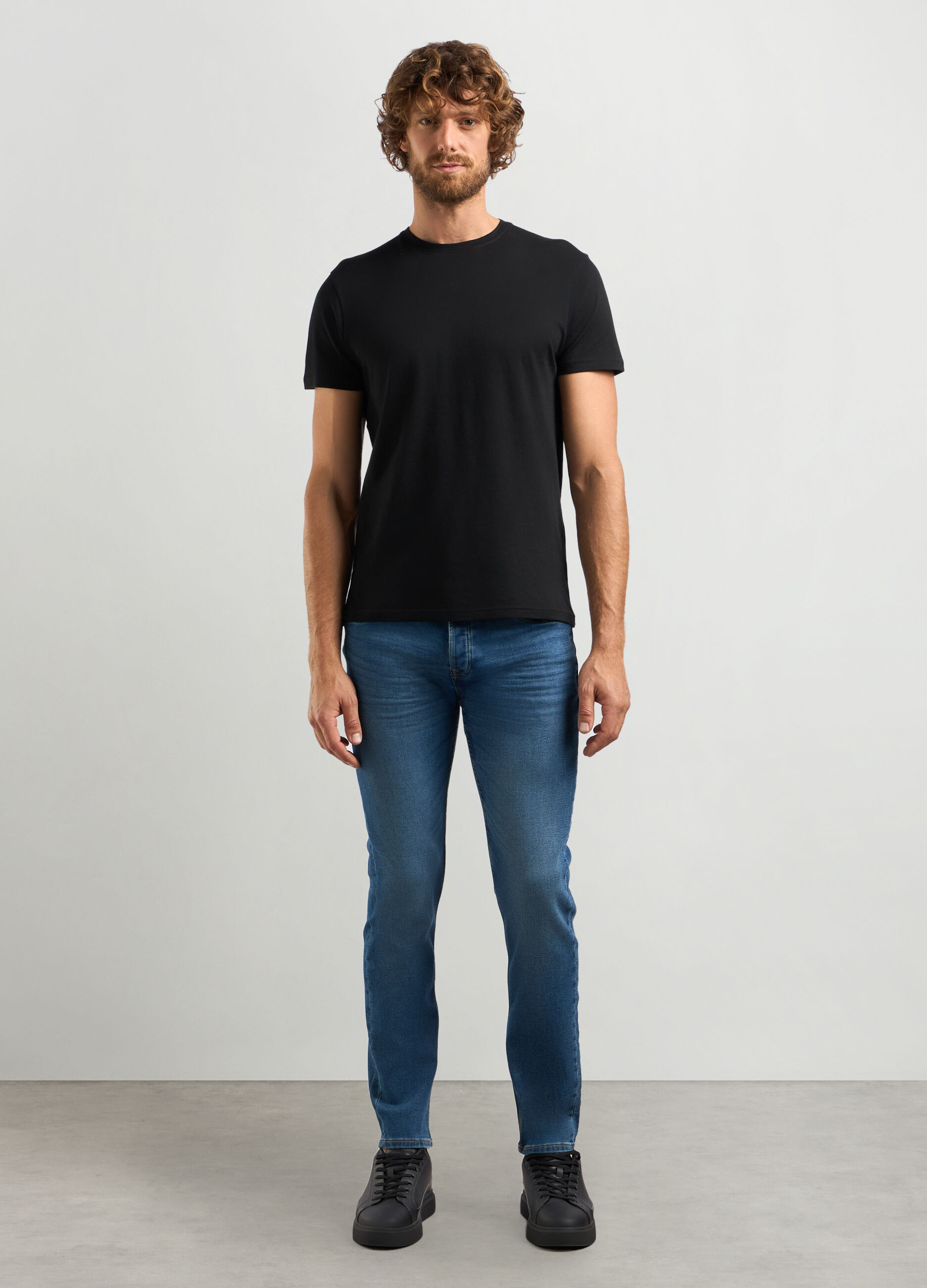 Jeans skinny fit in cotone stretch uomo_0