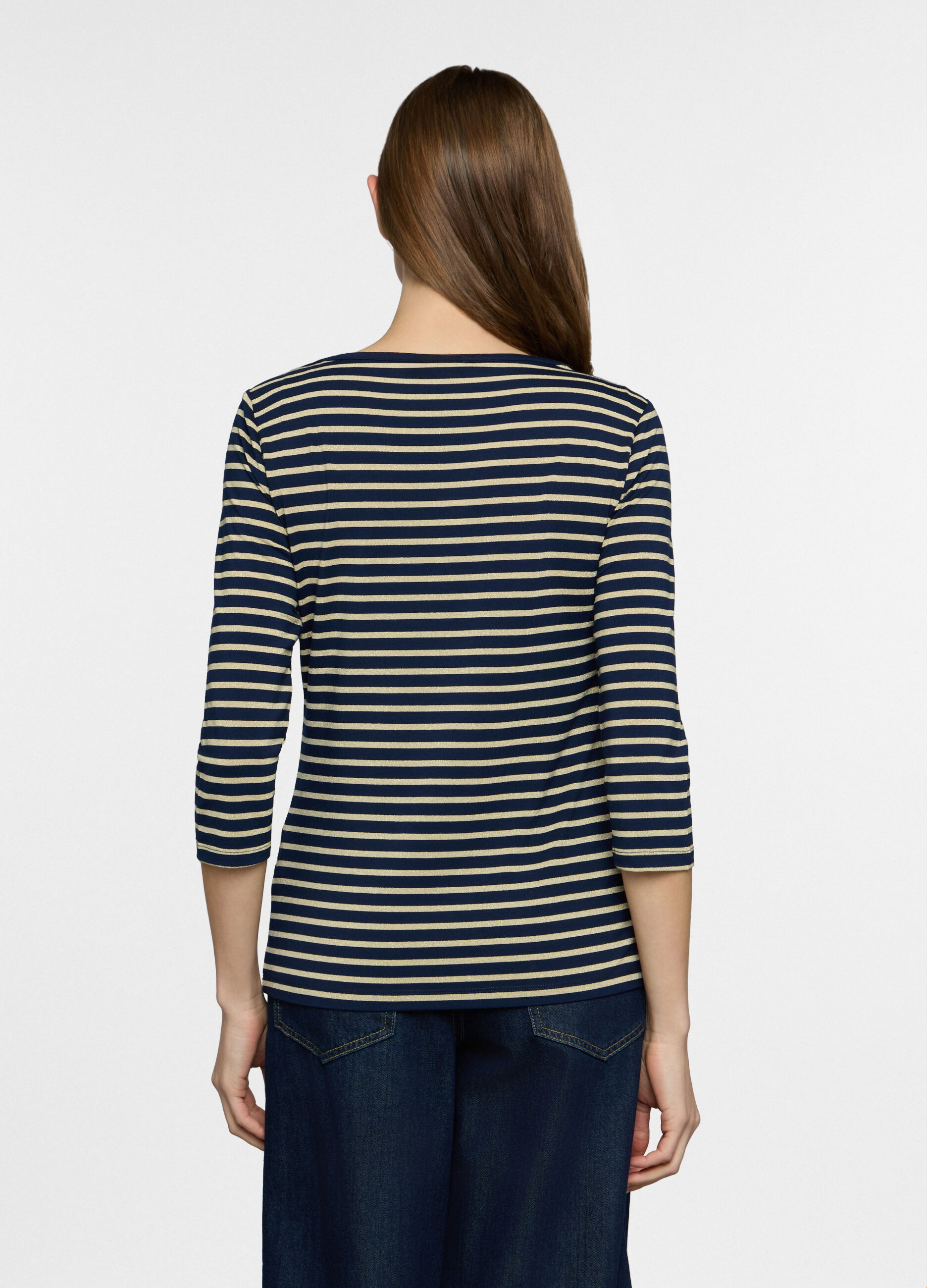 T-shirt con scollo a barchetta in jersey donna_1