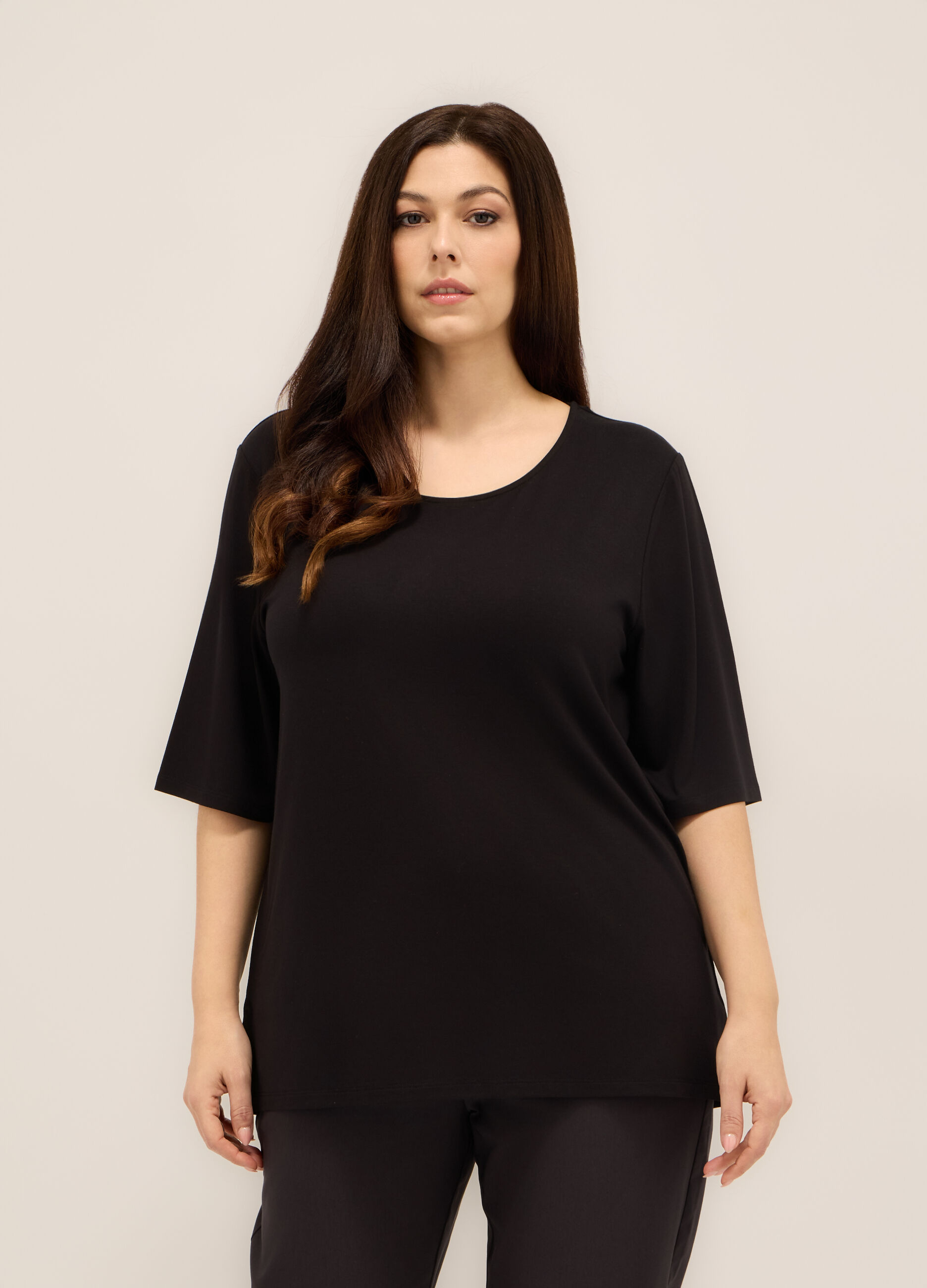 T-shirt in viscosa stretch donna curvy_0