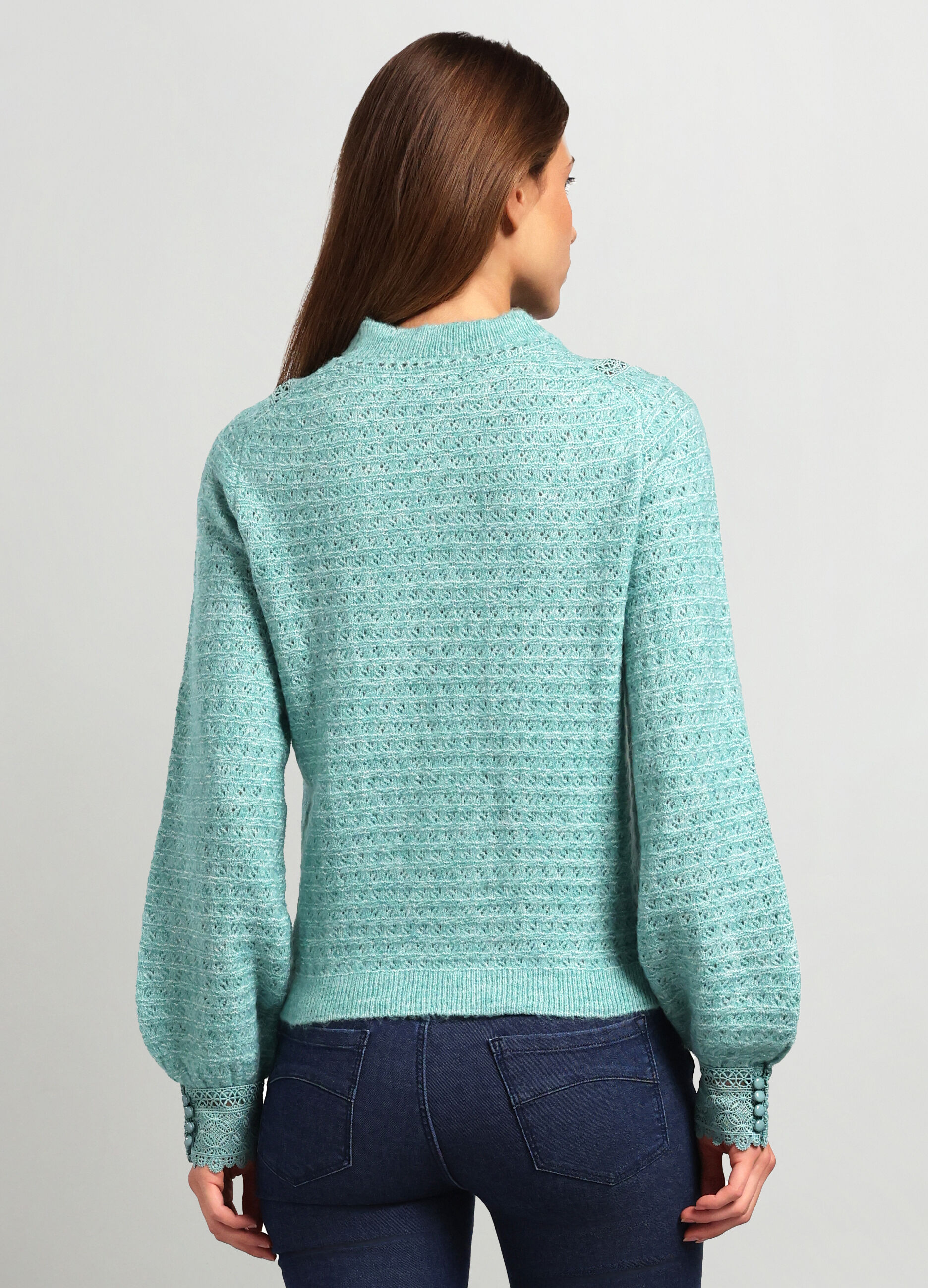 Girocollo tricot con inserti donna_1