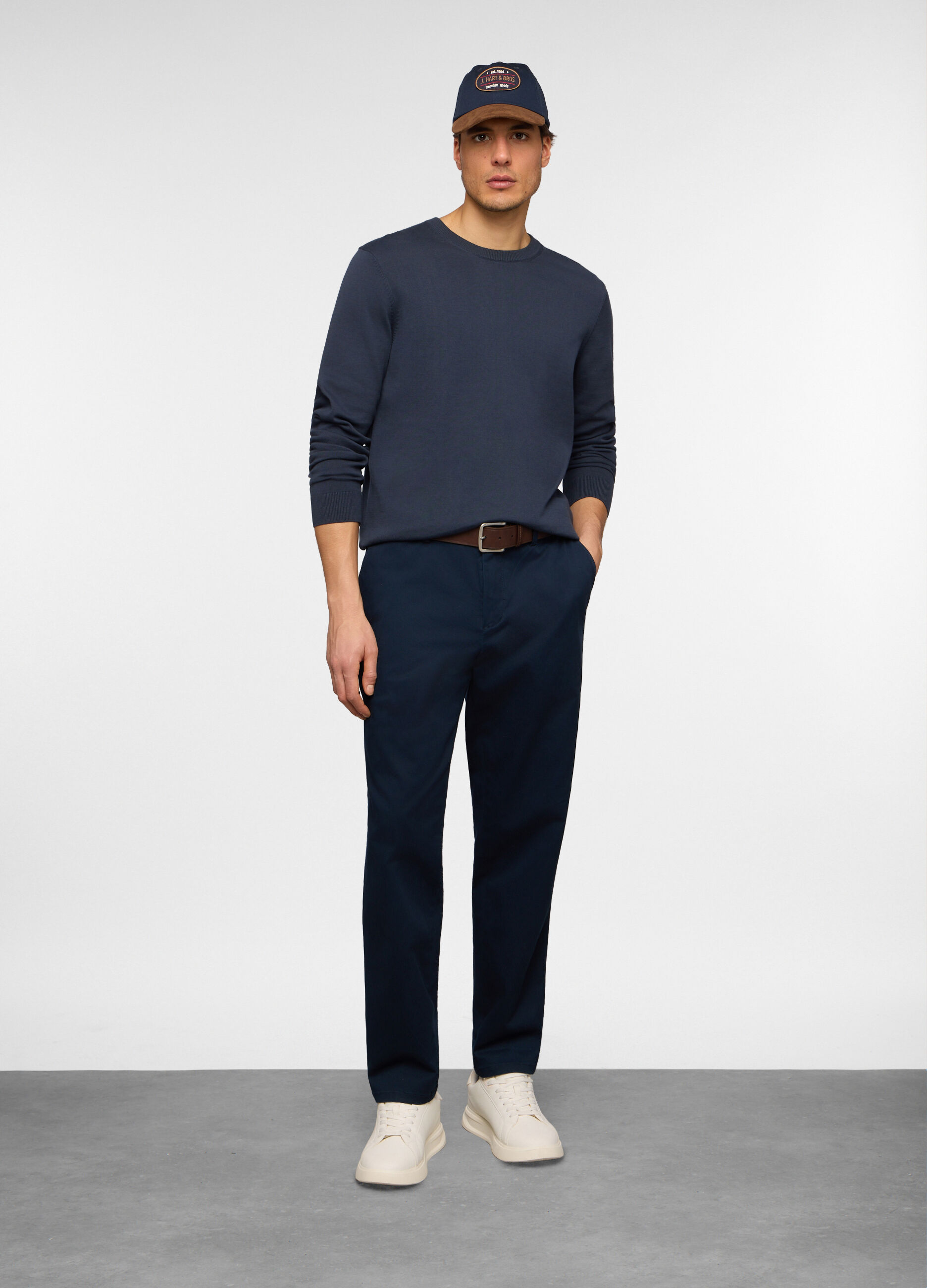 Pantaloni chino relaxed fit in twill di cotone uomo_0