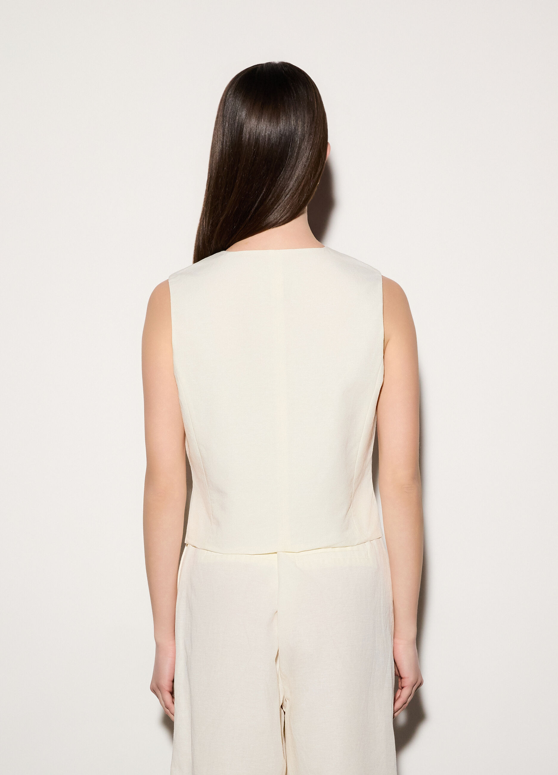 Gilet misto lino donna_2