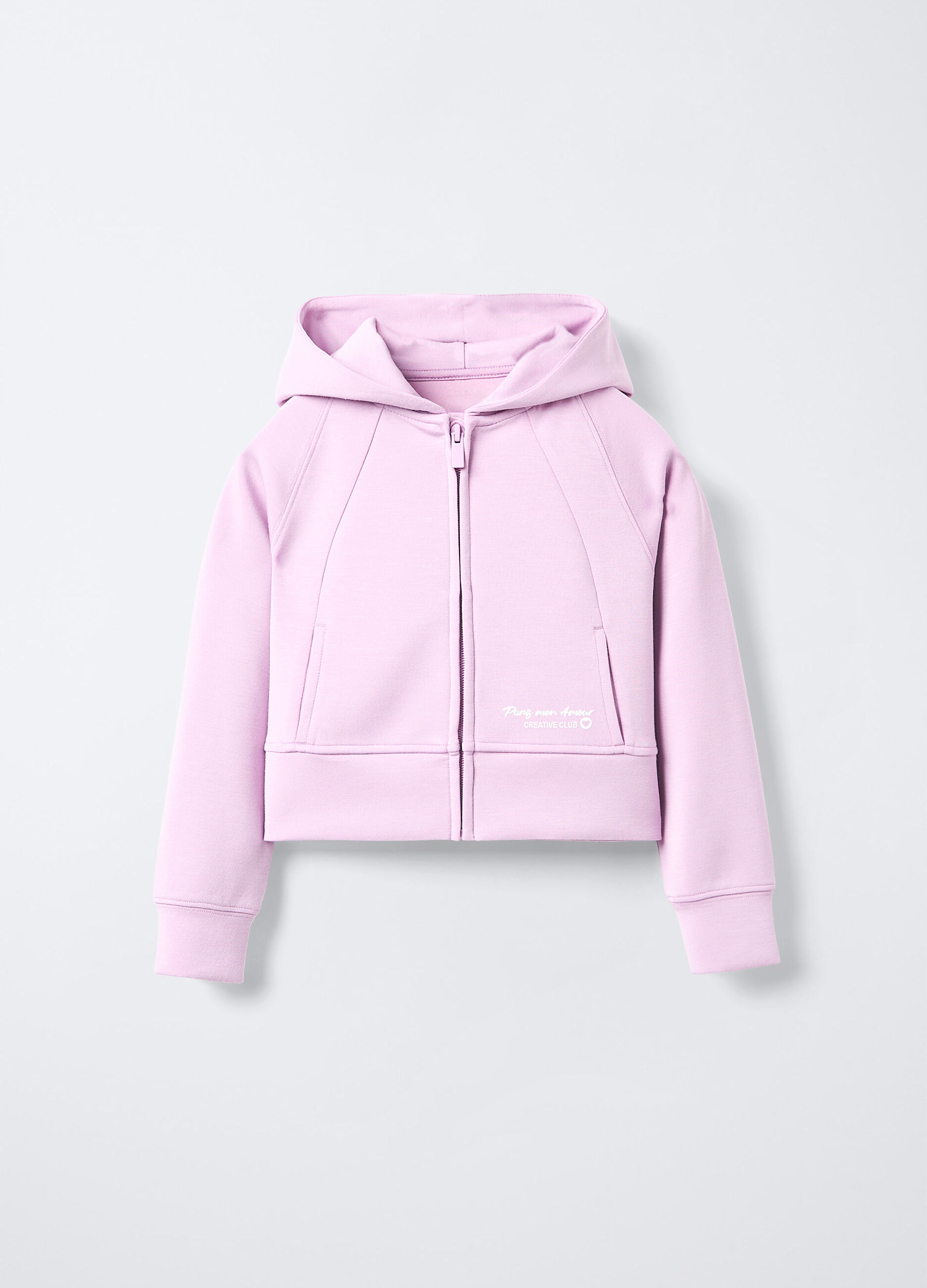 Felpa con cappuccio misto modal stretch bambina_0