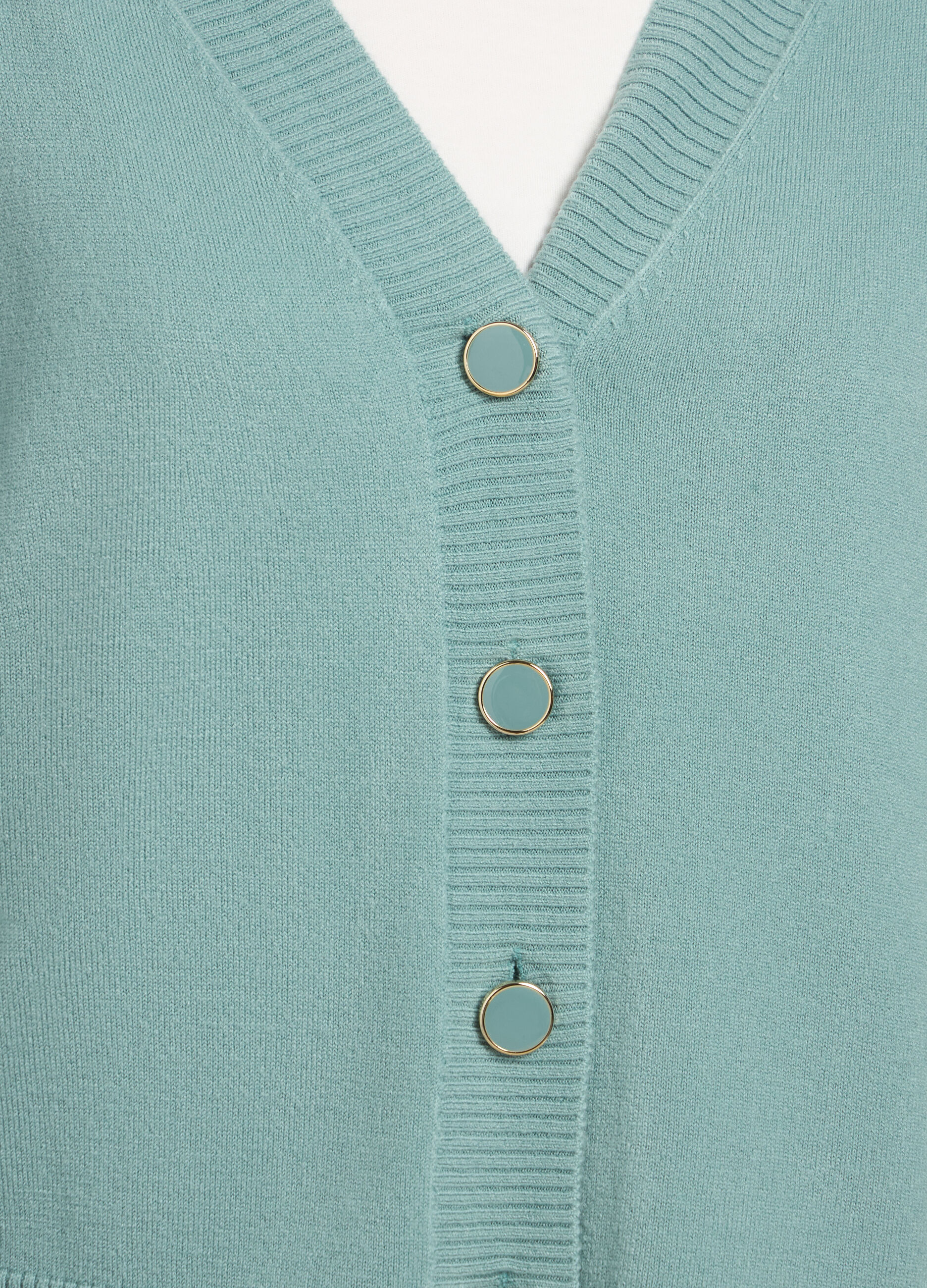 Cardigan tricot con scollo a V donna_2