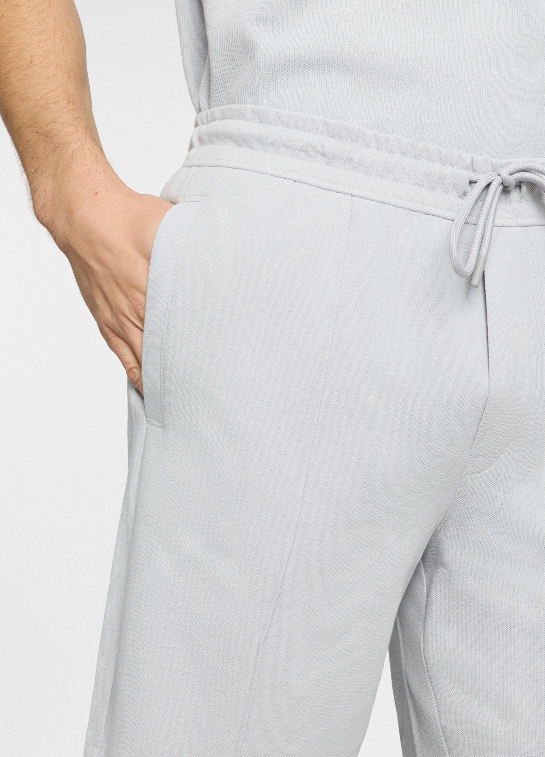 Bermuda in piquet di cotone con coulisse uomo_2