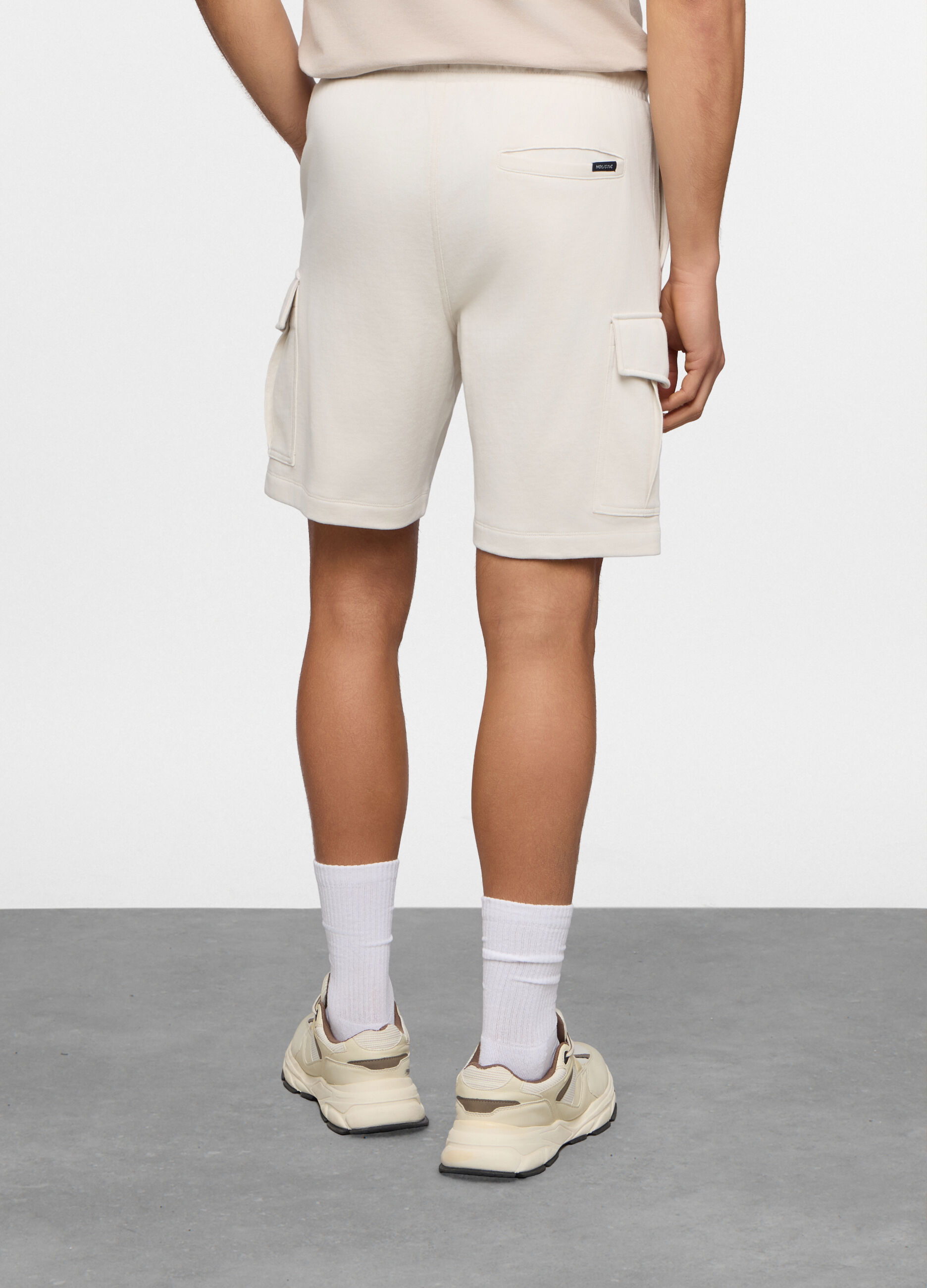 Pantaloncini cargo in felpa di cotone uomo_1