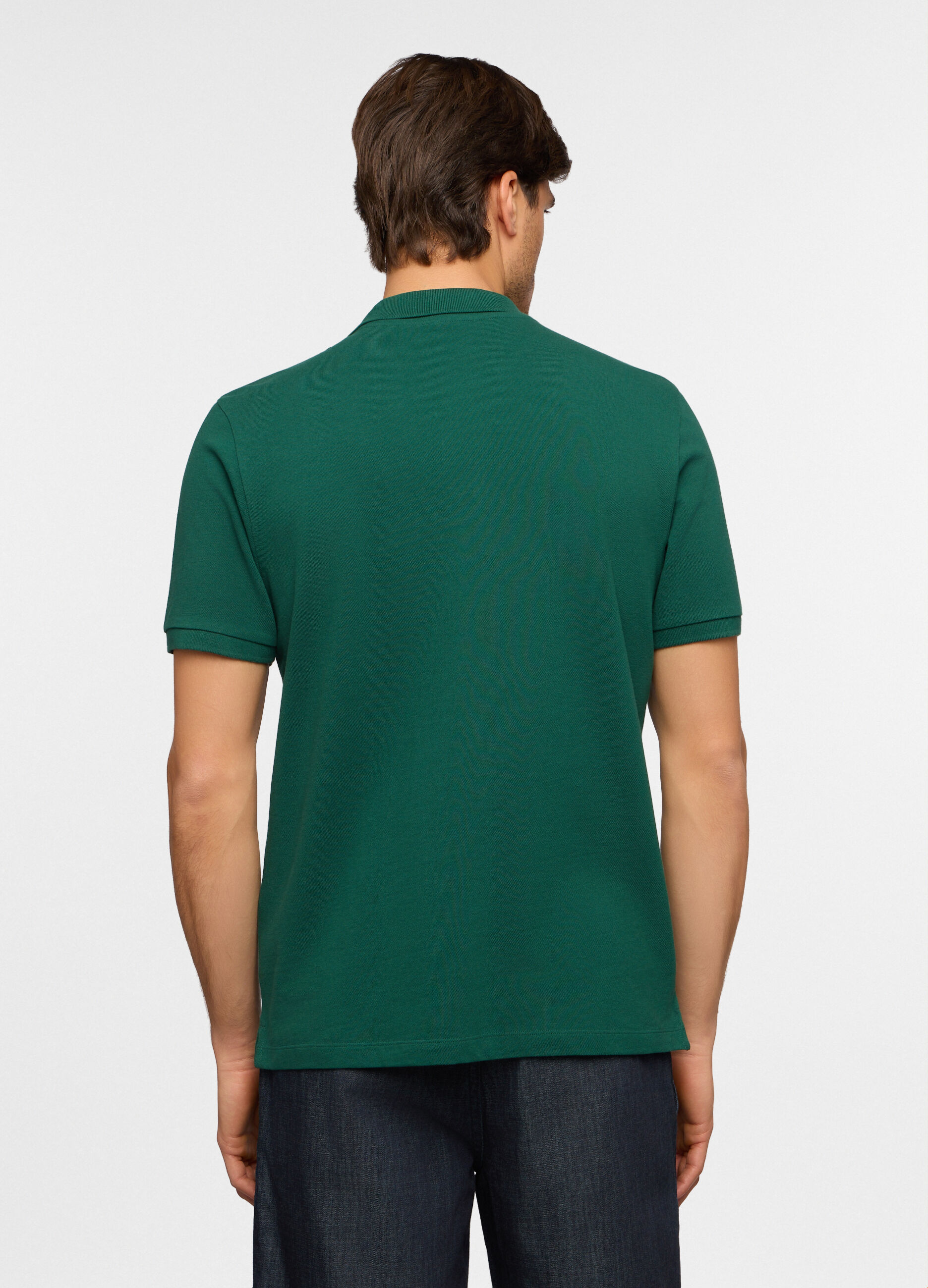 Polo a maniche corte in piquet di cotone uomo_1