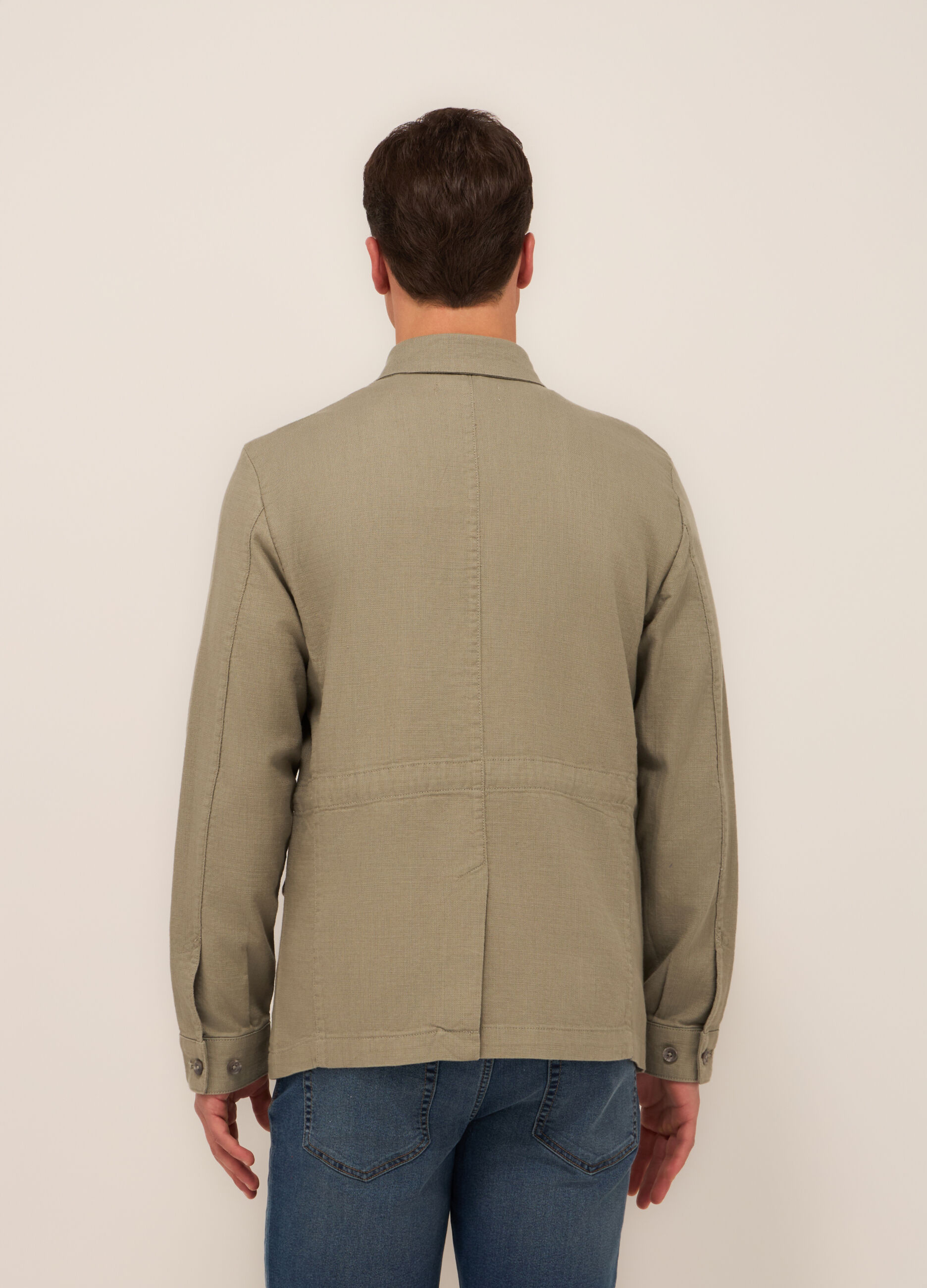 Field jacket in tela di cotone uomo_1