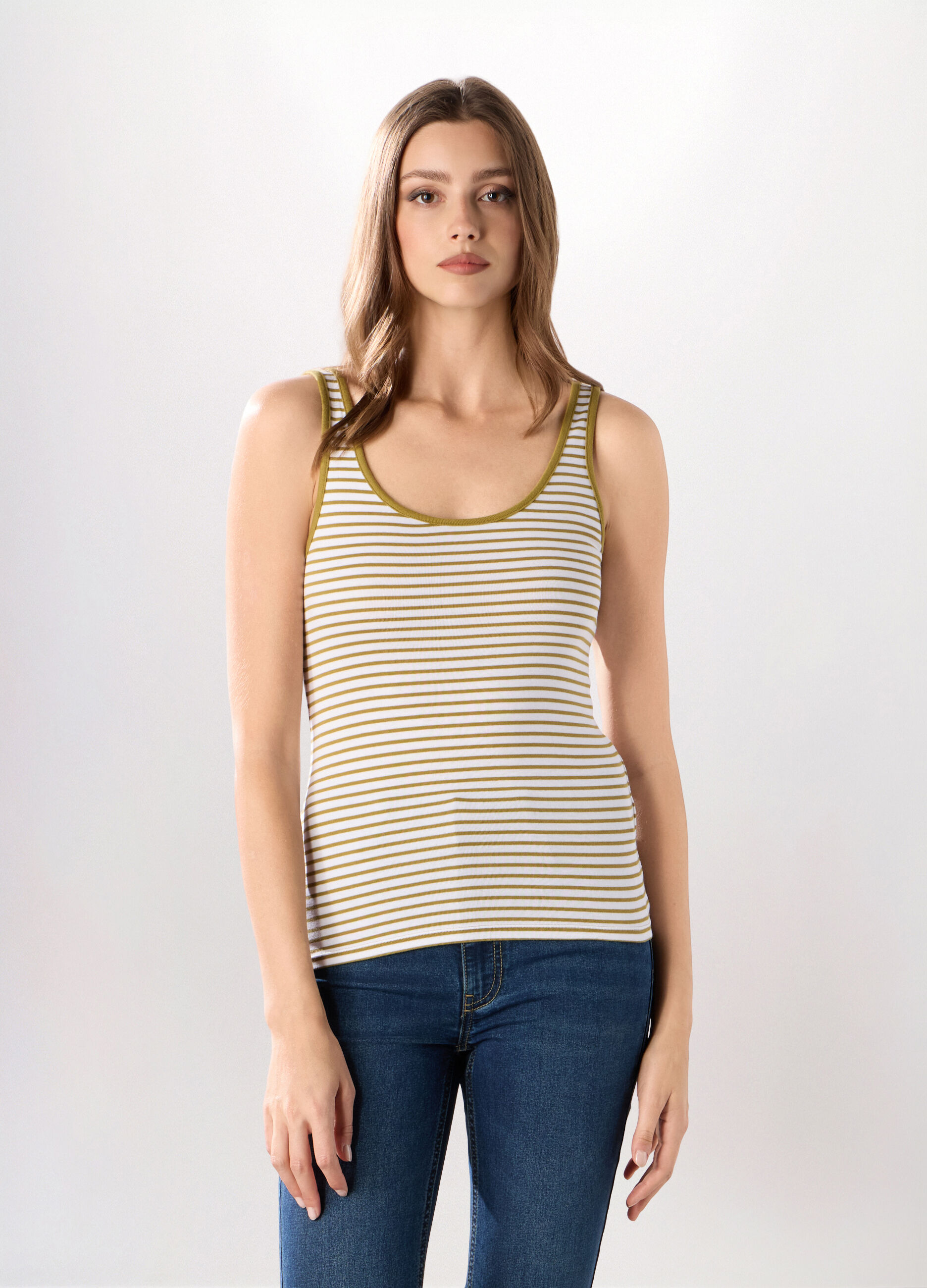 Canotta in cotone stretch donna_0