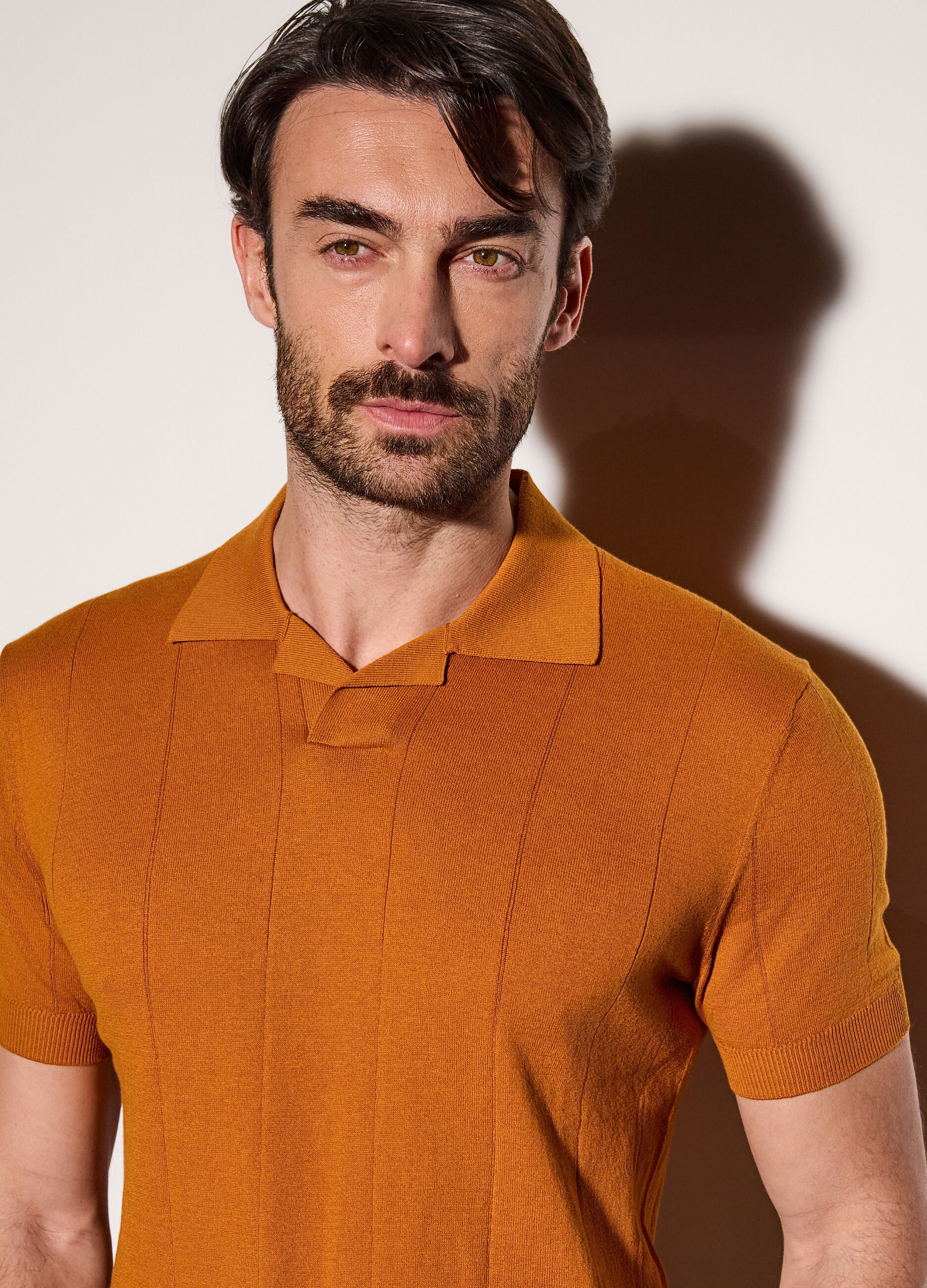 Polo a maniche corte a coste piatte uomo_2